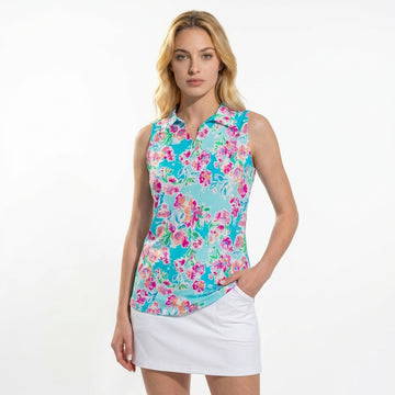 Flor De Gloria Sleeveless V-Neck Collar Top 88Z36