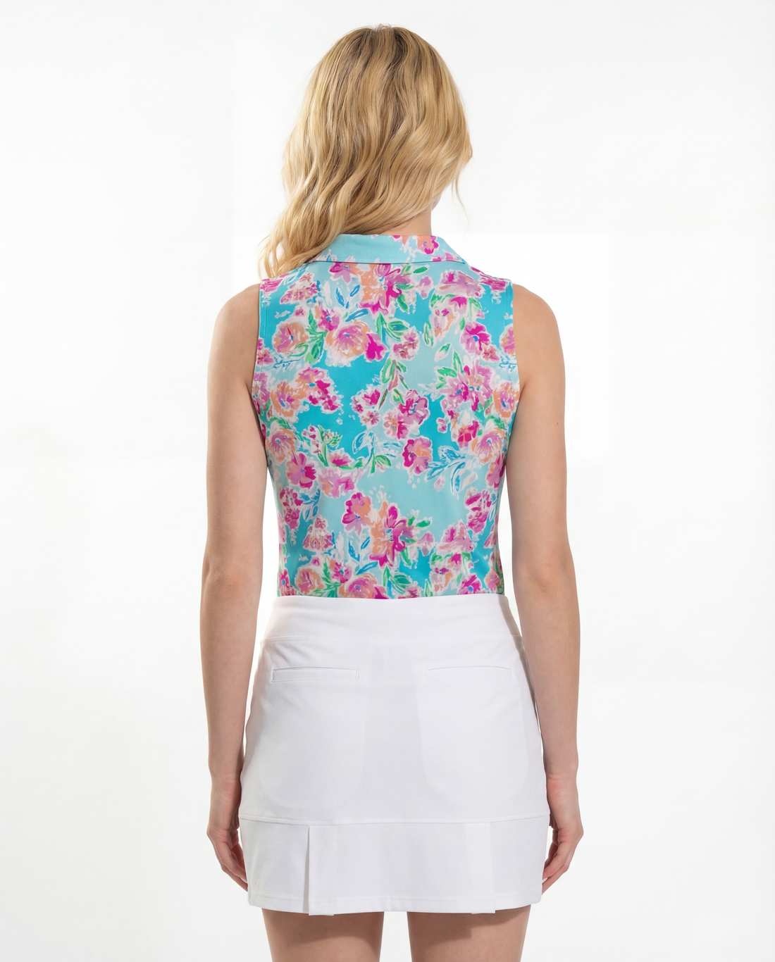 Flor De Gloria Sleeveless V-Neck Collar Top 88Z36