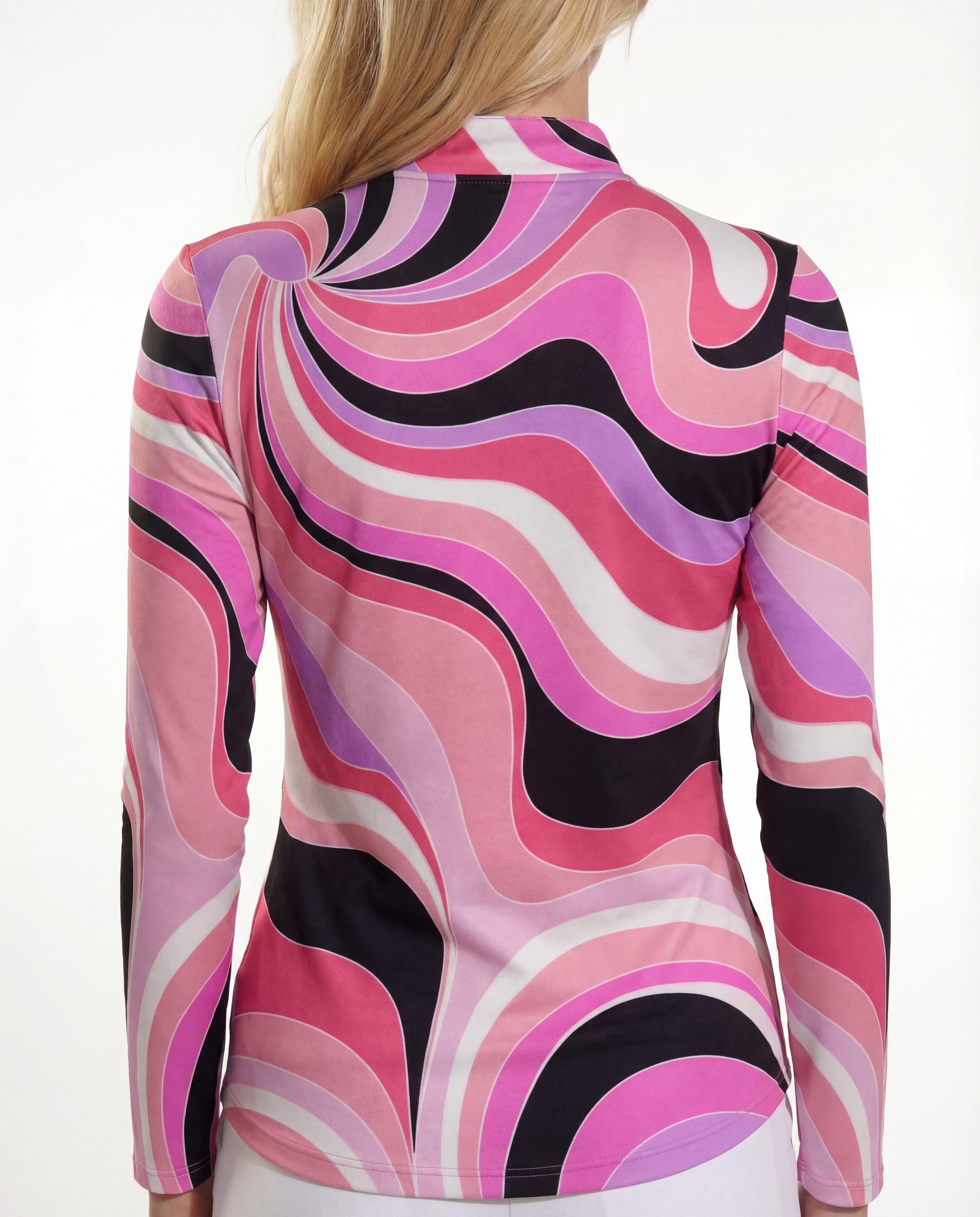 Lorraine Long Sleeve Zip Mock Top 86Z09