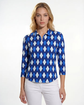 Elle Gante 3/4 Sleeve Polo Top 48Z26