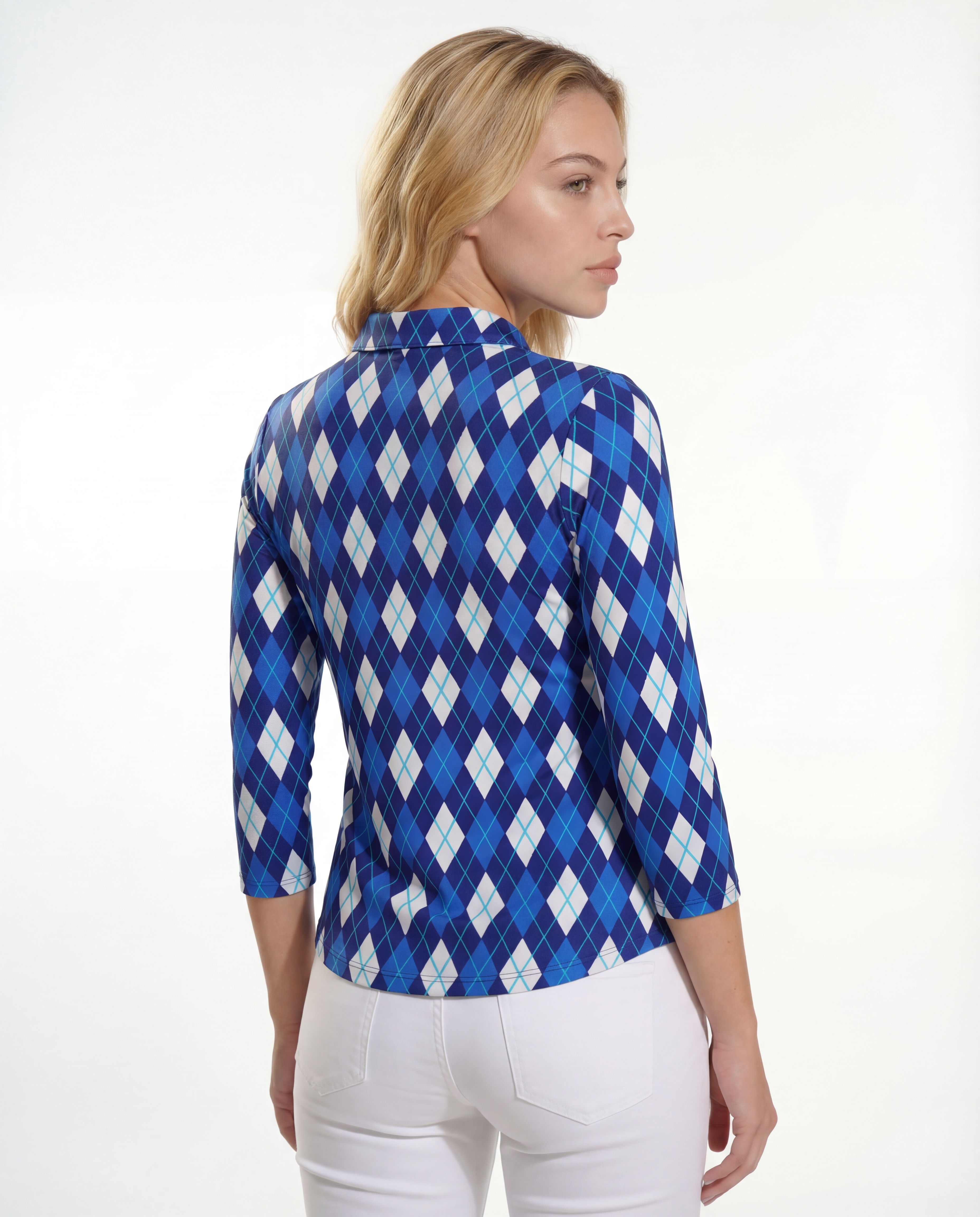 Elle Gante 3/4 Sleeve Polo Top 48Z26