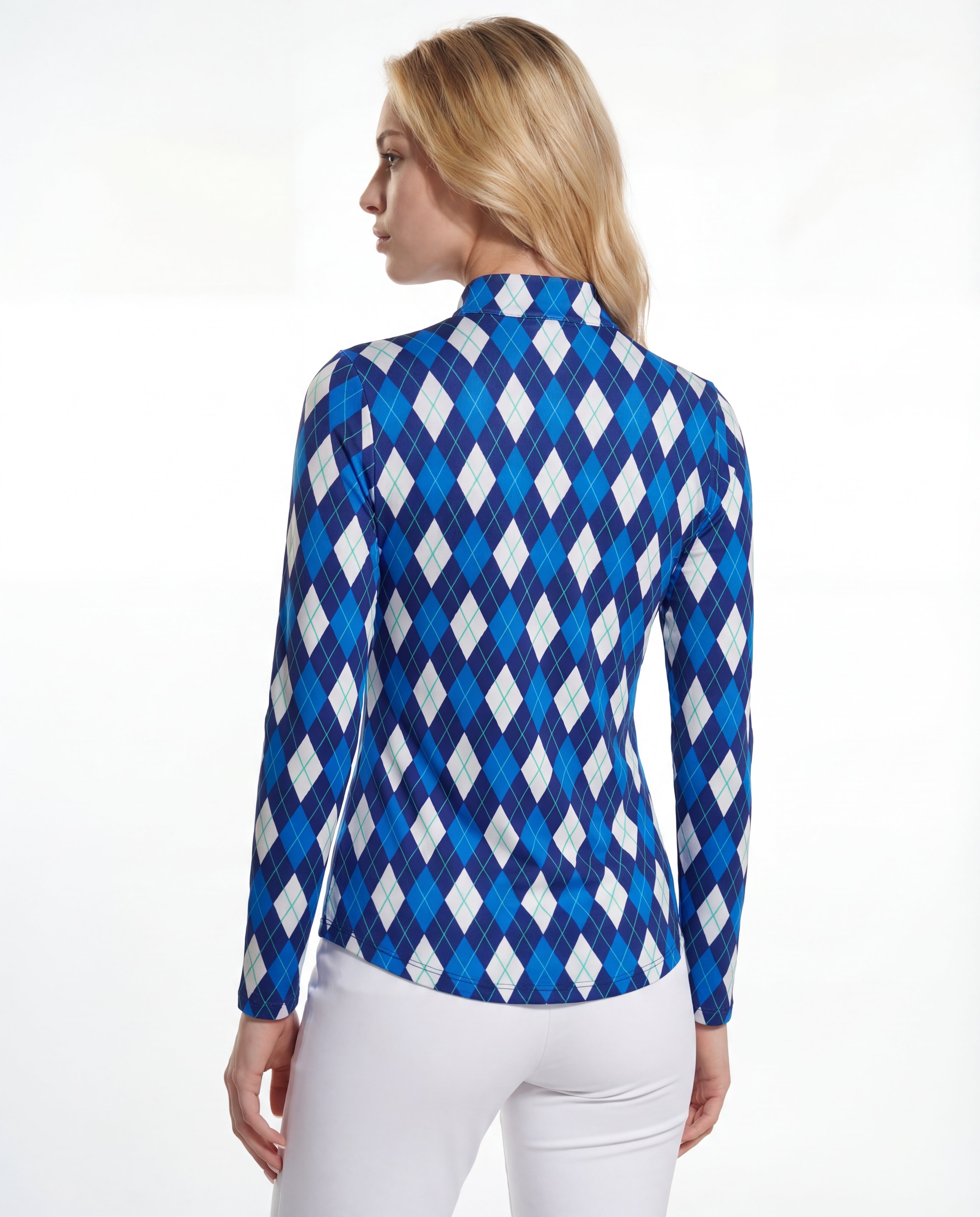 Elle Gante Long Sleeve Zip Mock Top 86Z26