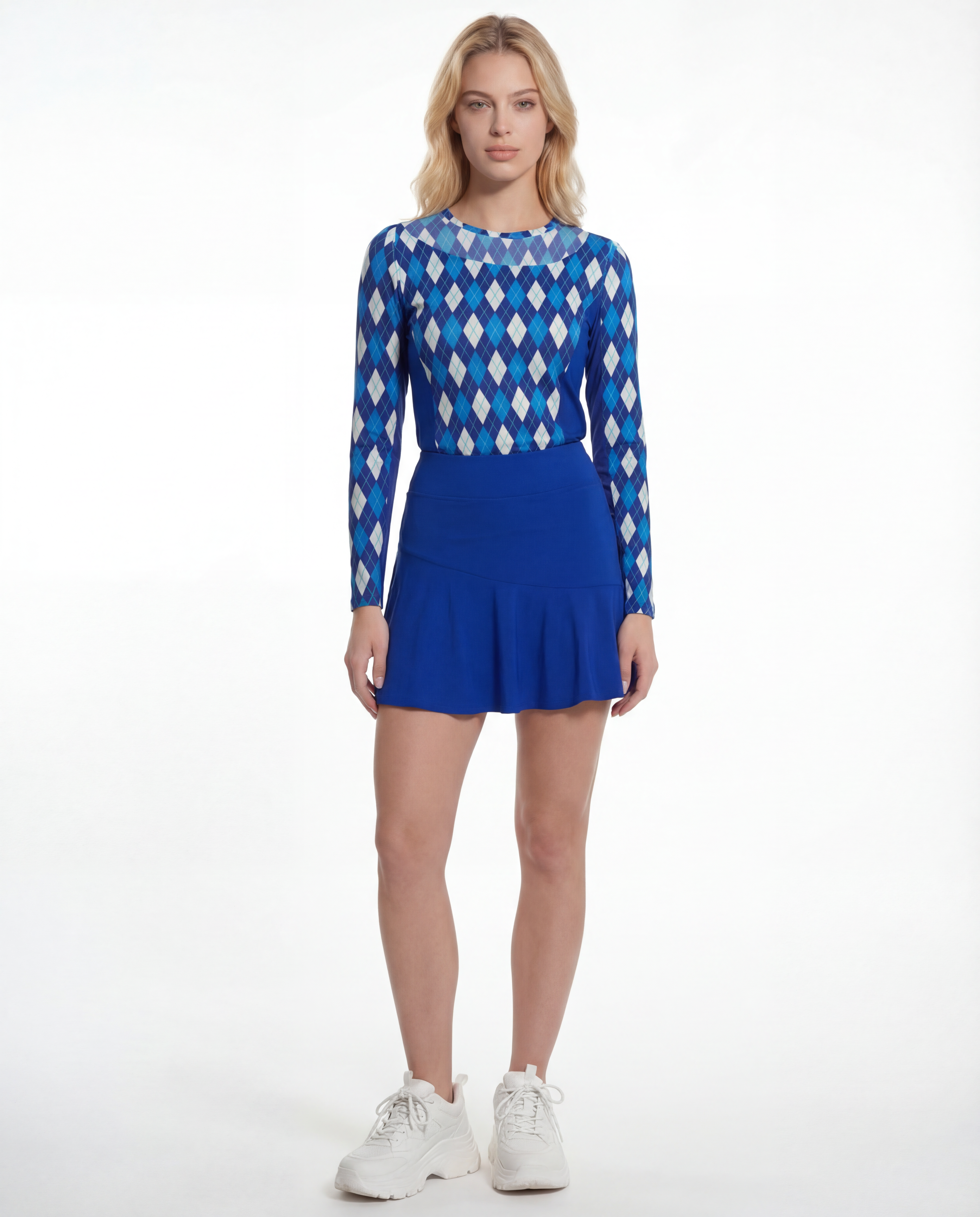Elle Gante Long Sleeve Crew Net Neckline Top 83Z26v00