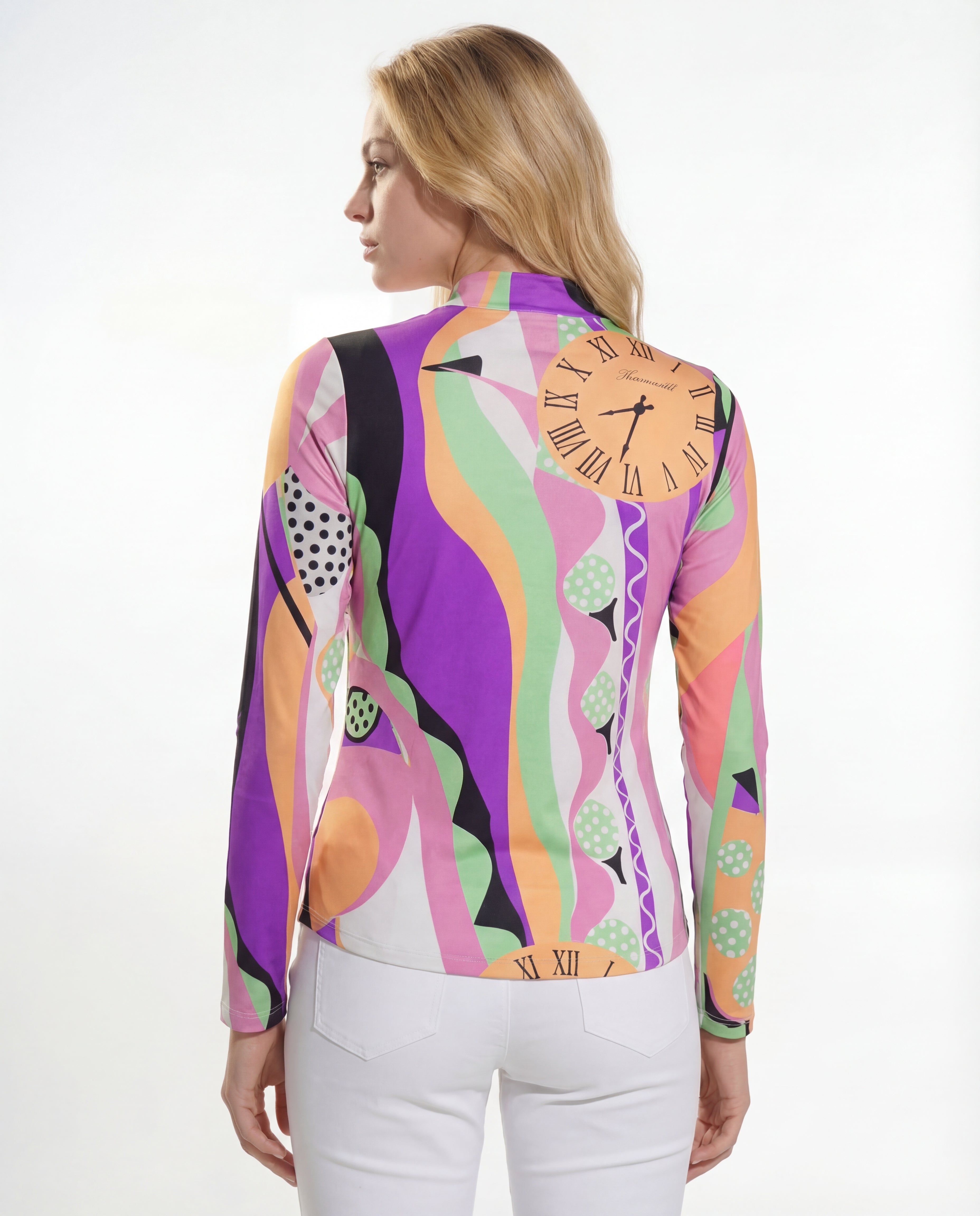 Teetime Long Sleeve Zip Mock Top 86Z05