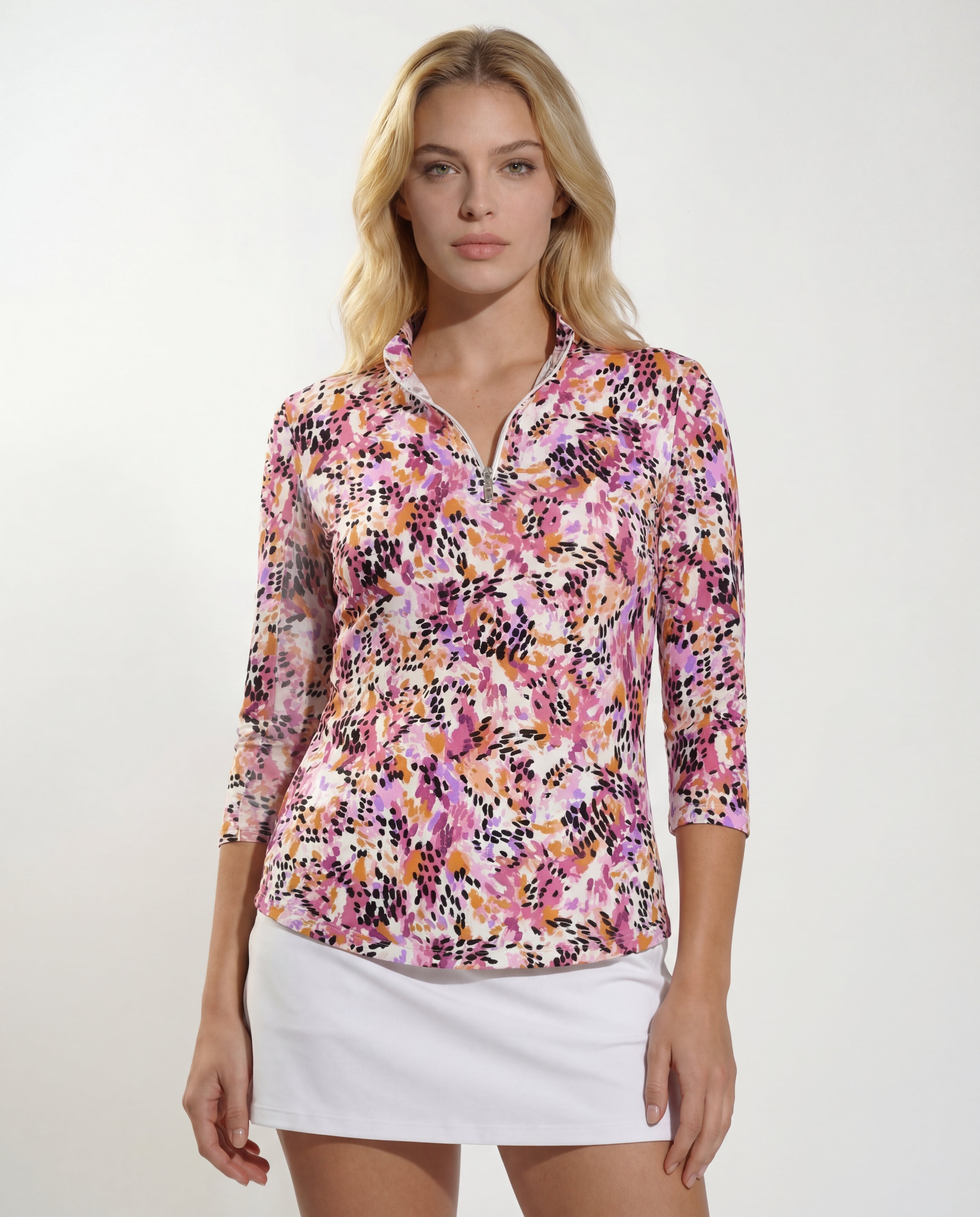 Wilderness 3/4 Sleeve Polo Top 68Z57