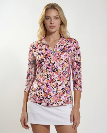 Wilderness 3/4 Sleeve Polo Top 68Z57