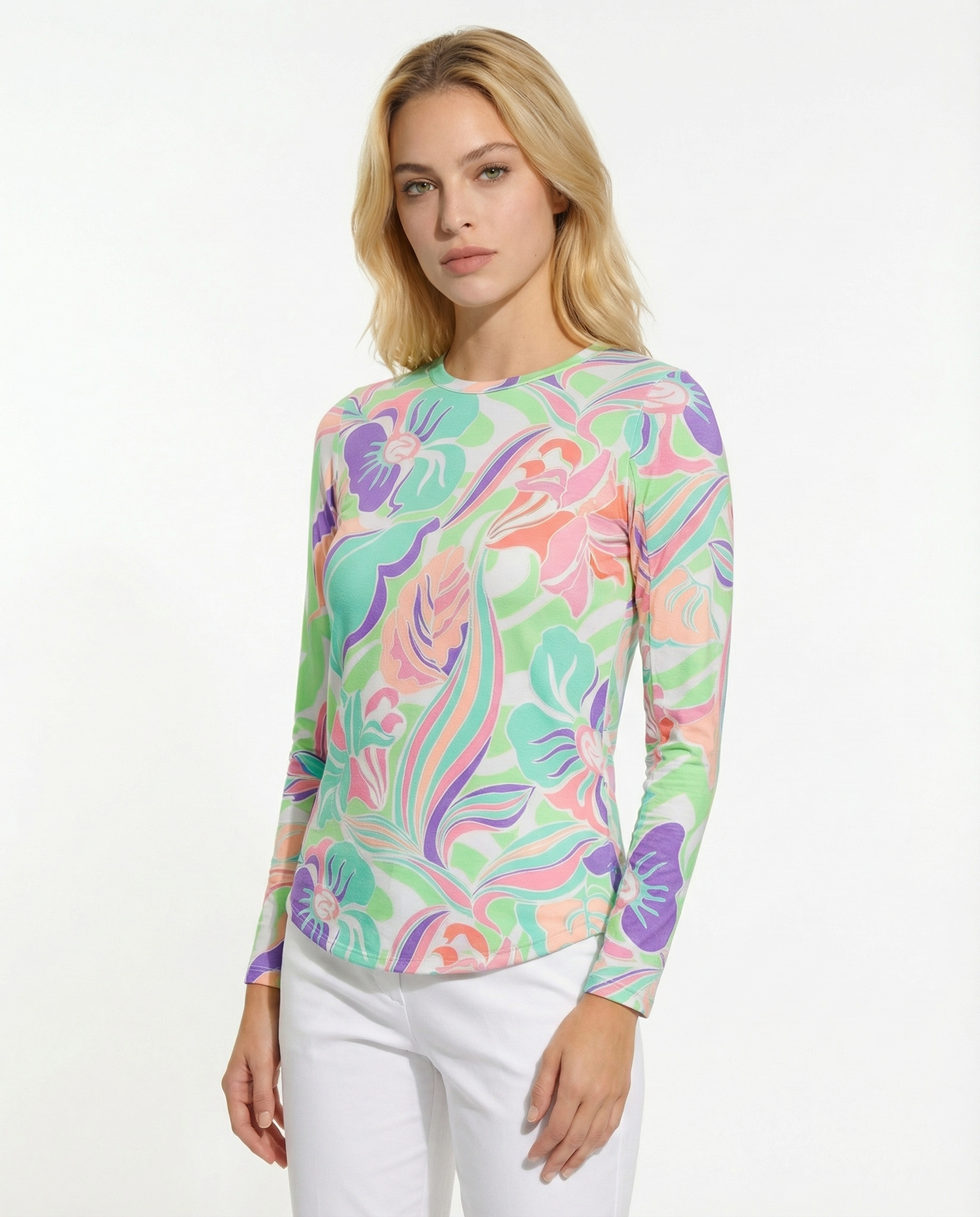 Allesia Long Sleeve Crew Neck Top 83Z10