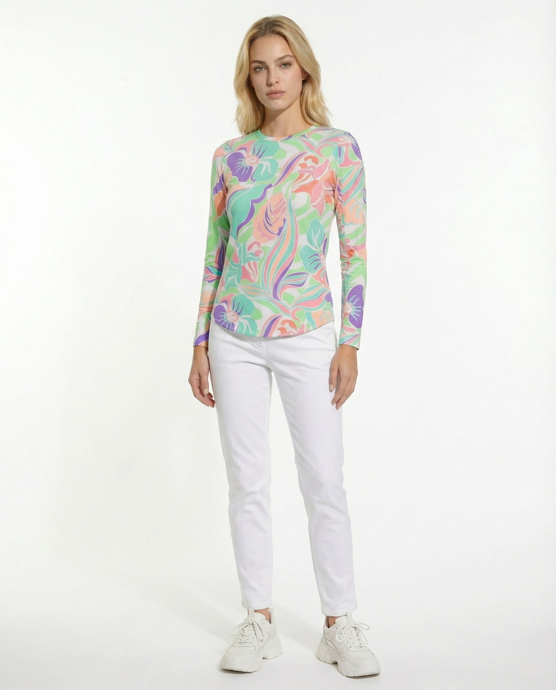 Allesia Long Sleeve Crew Neck Top 83Z10