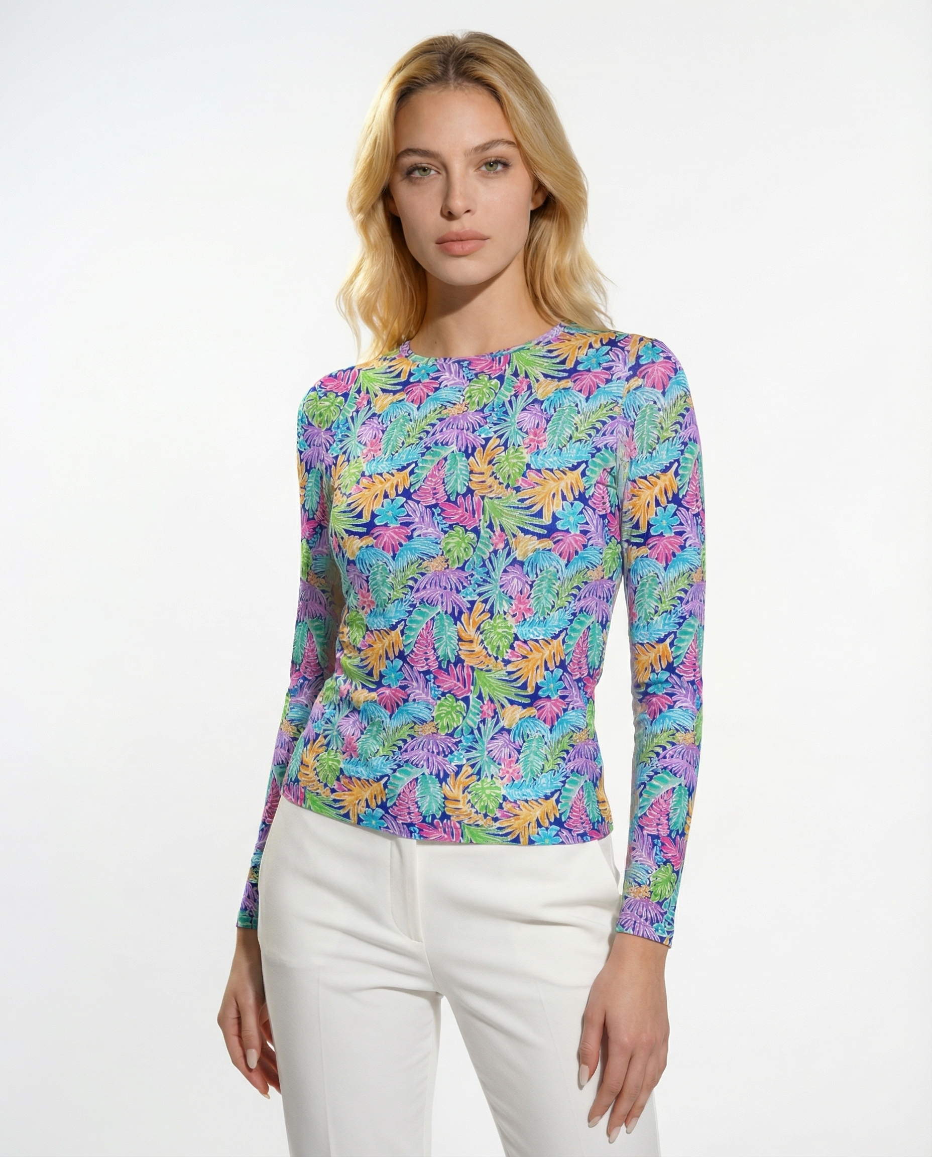 Deep Forest Long Sleeve Crew Neck Top 83Z44