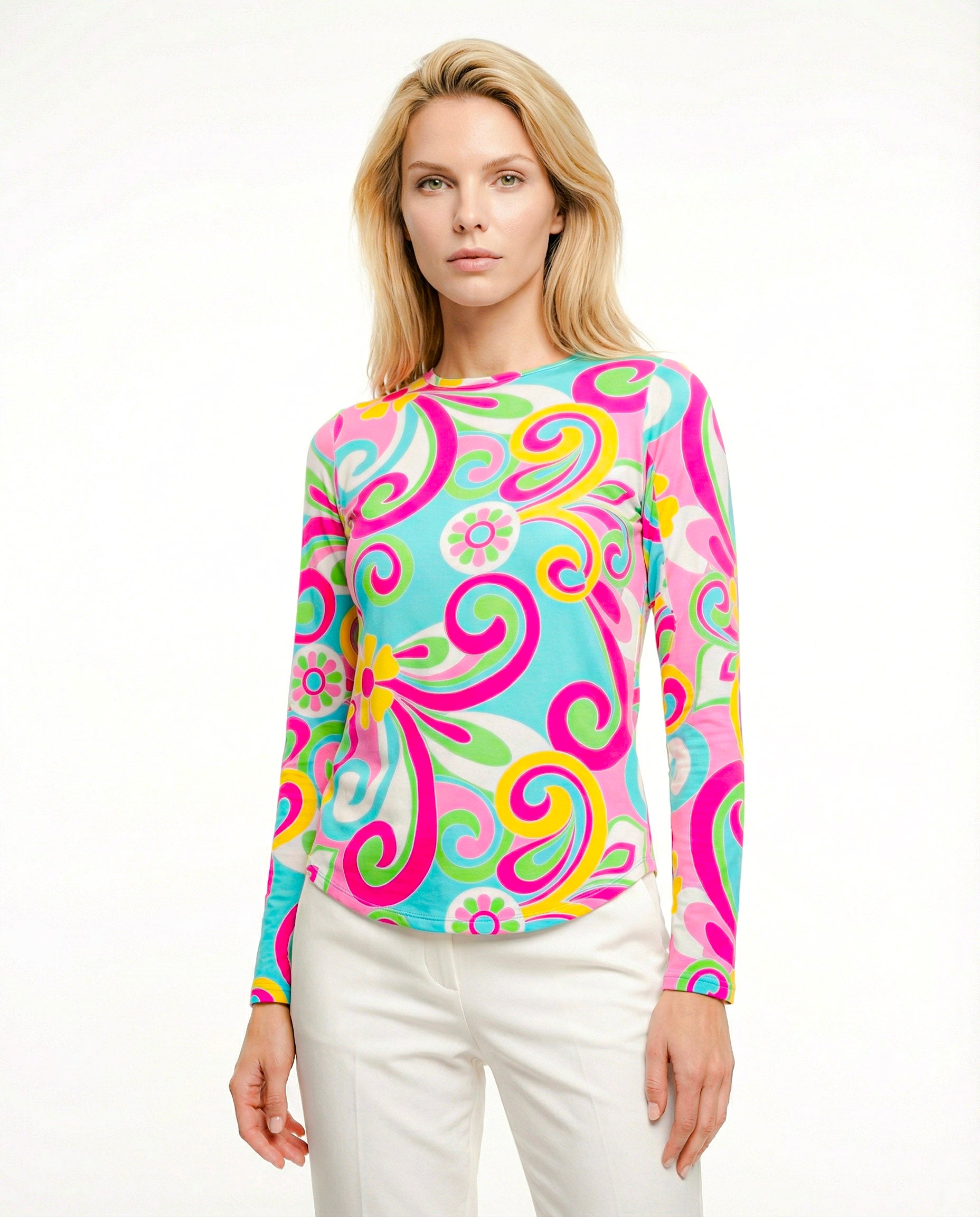 Luciana Long Sleeve Crew Neck Top 83Z08
