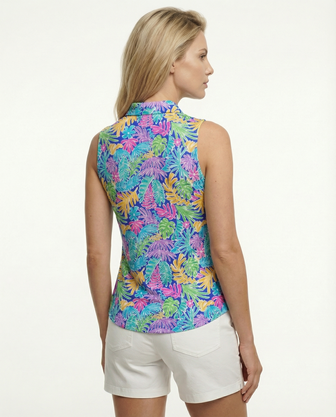 Deep Forest Sleeveless Polo Top 40Z44