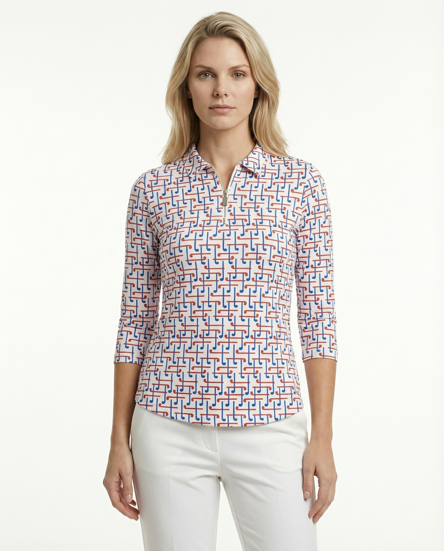 Pro Club 3/4 Sleeve Polo Top 48Z52