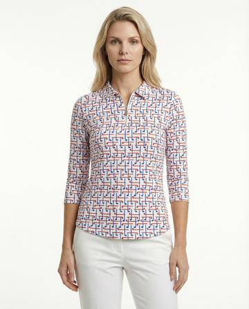 Pro Club 3/4 Sleeve Polo Top 48Z52