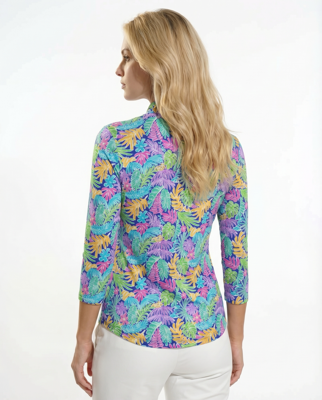 Deep Forest Long Sleeve Zip Mock Top 68Z44