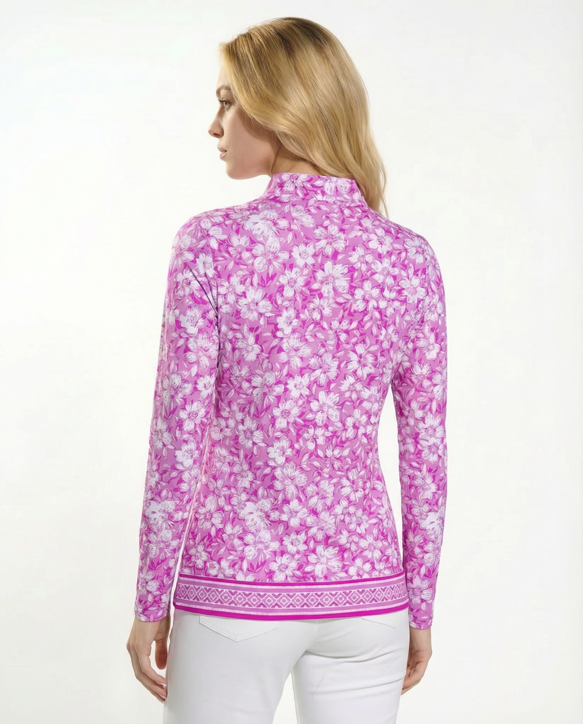 Nature's blessing Long Sleeve Zip Mock Top 86Z51