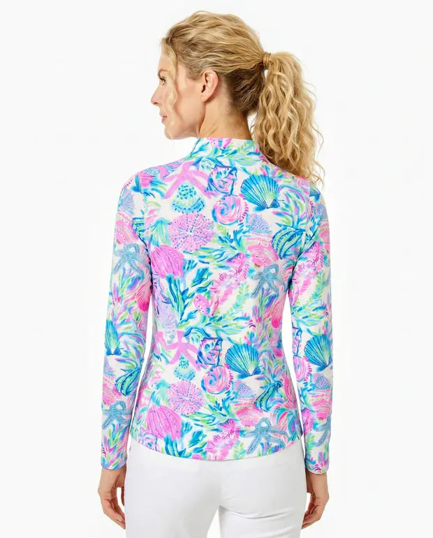 Bay Island Long Sleeve Zip Mock Top 86Z38