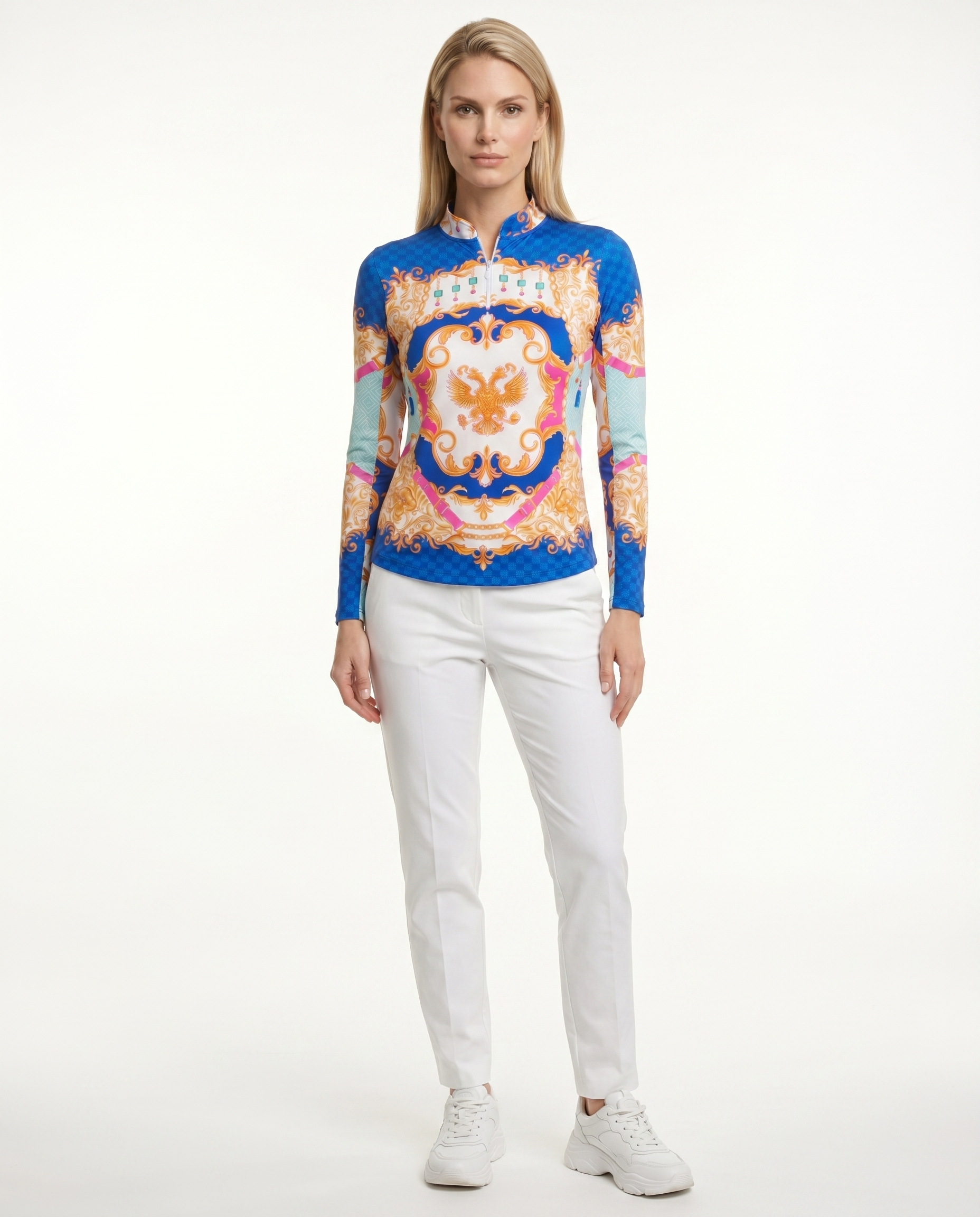 Adoro Long Sleeve Zip Mock Top 86Z39