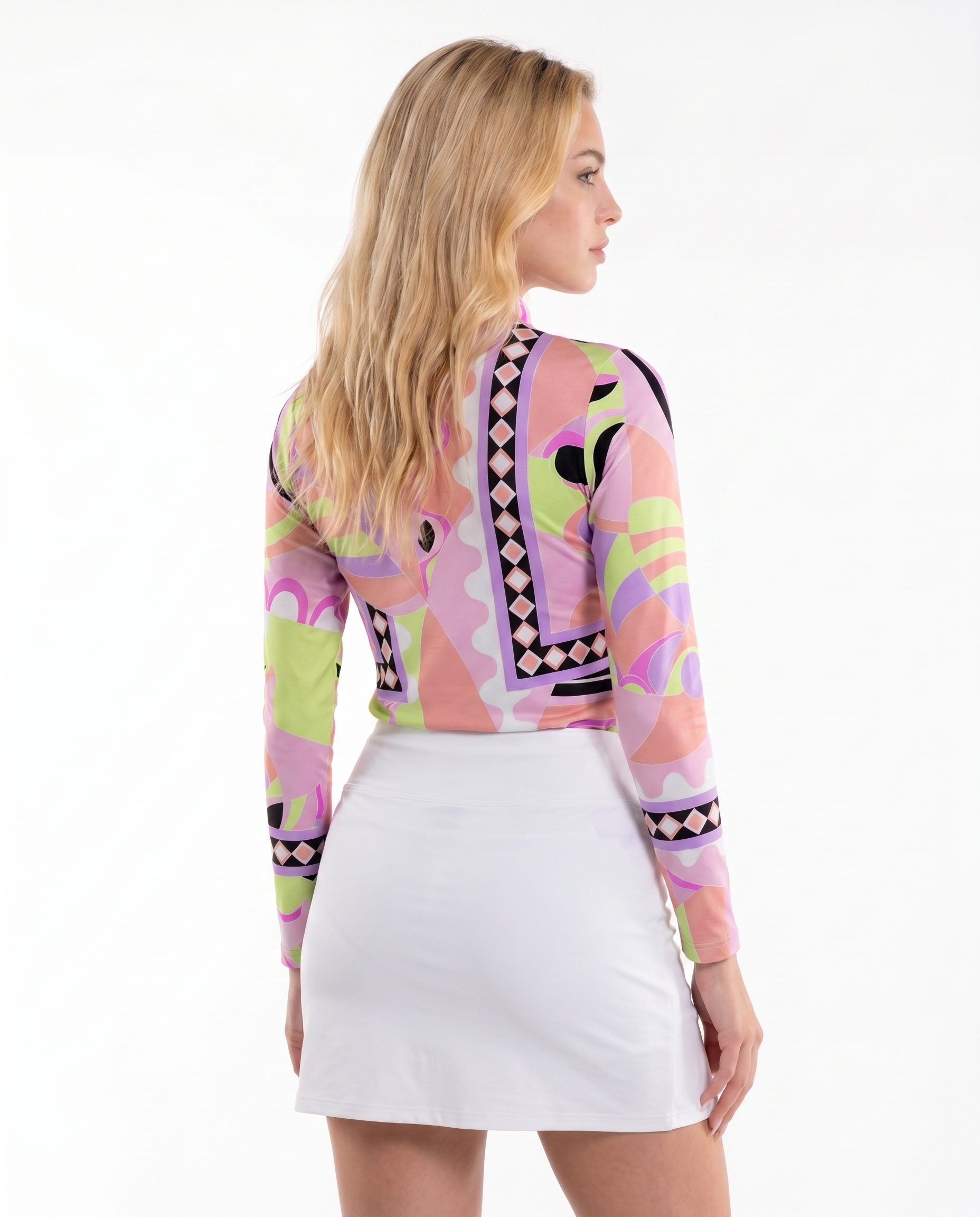 Salees Long Sleeve Zip Mock Top 86Z28