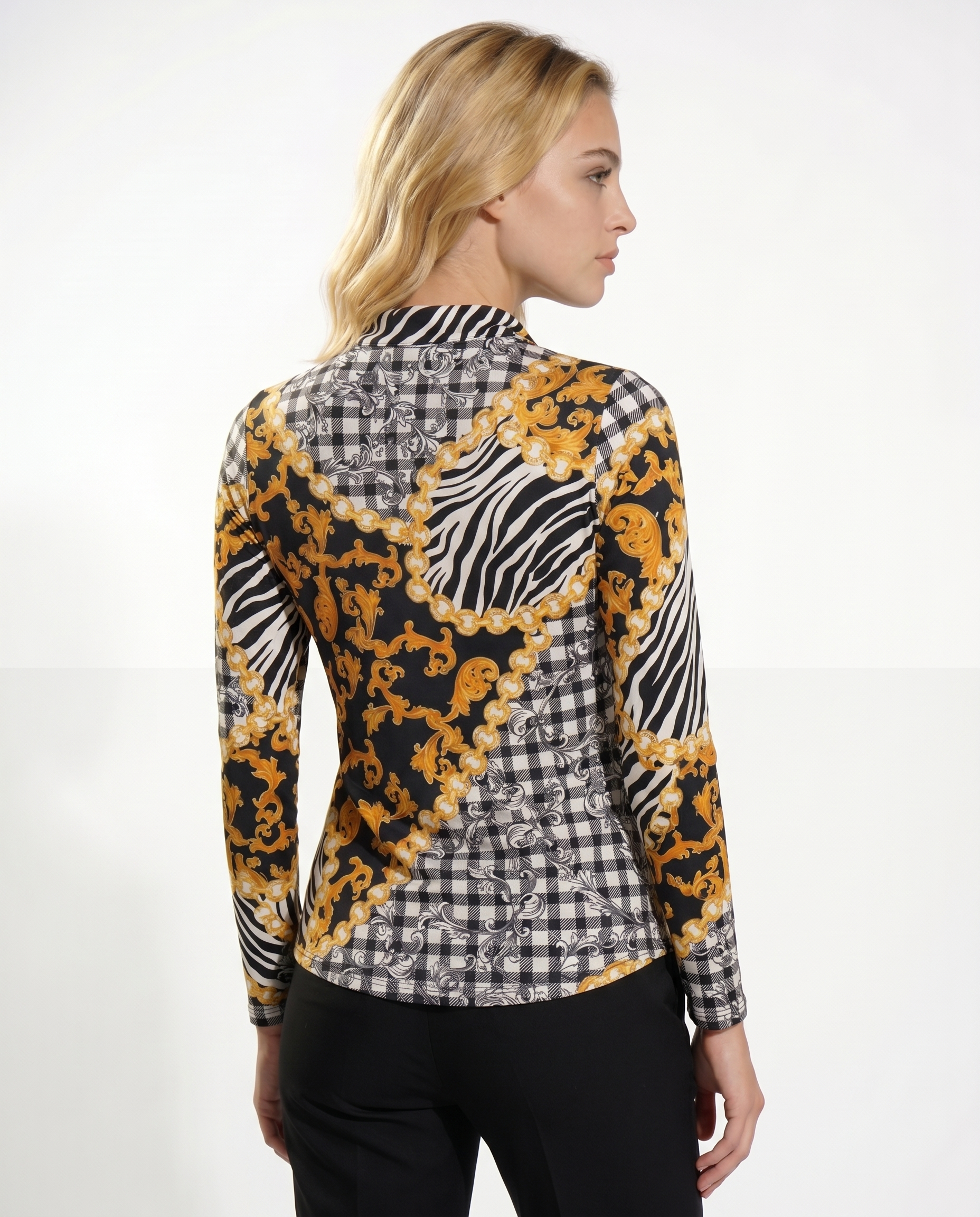 Zanzibar Long Sleeve Zip Mock Top 86Z20