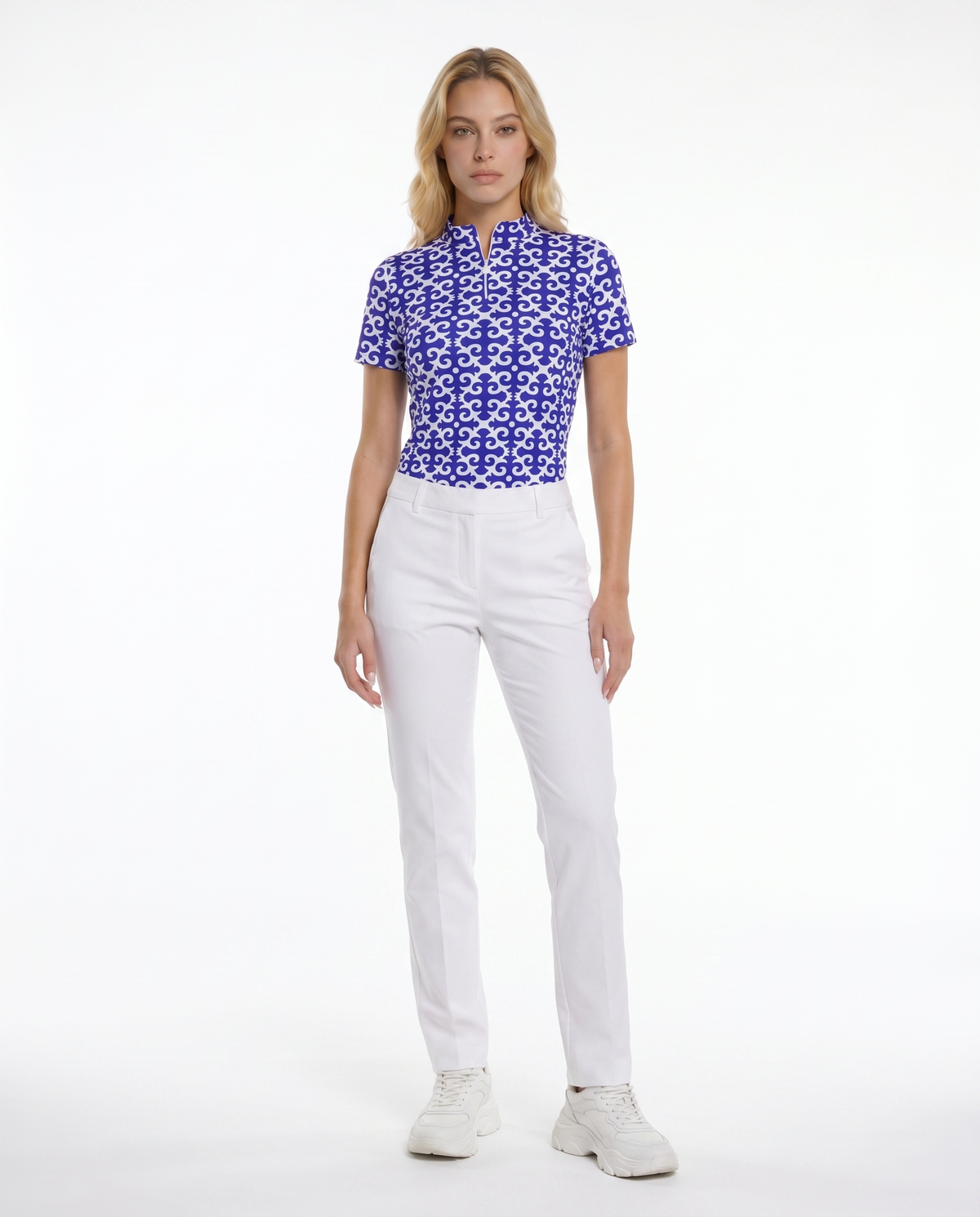 Gazebo Short Sleeve Zip Mock Top 85Z19