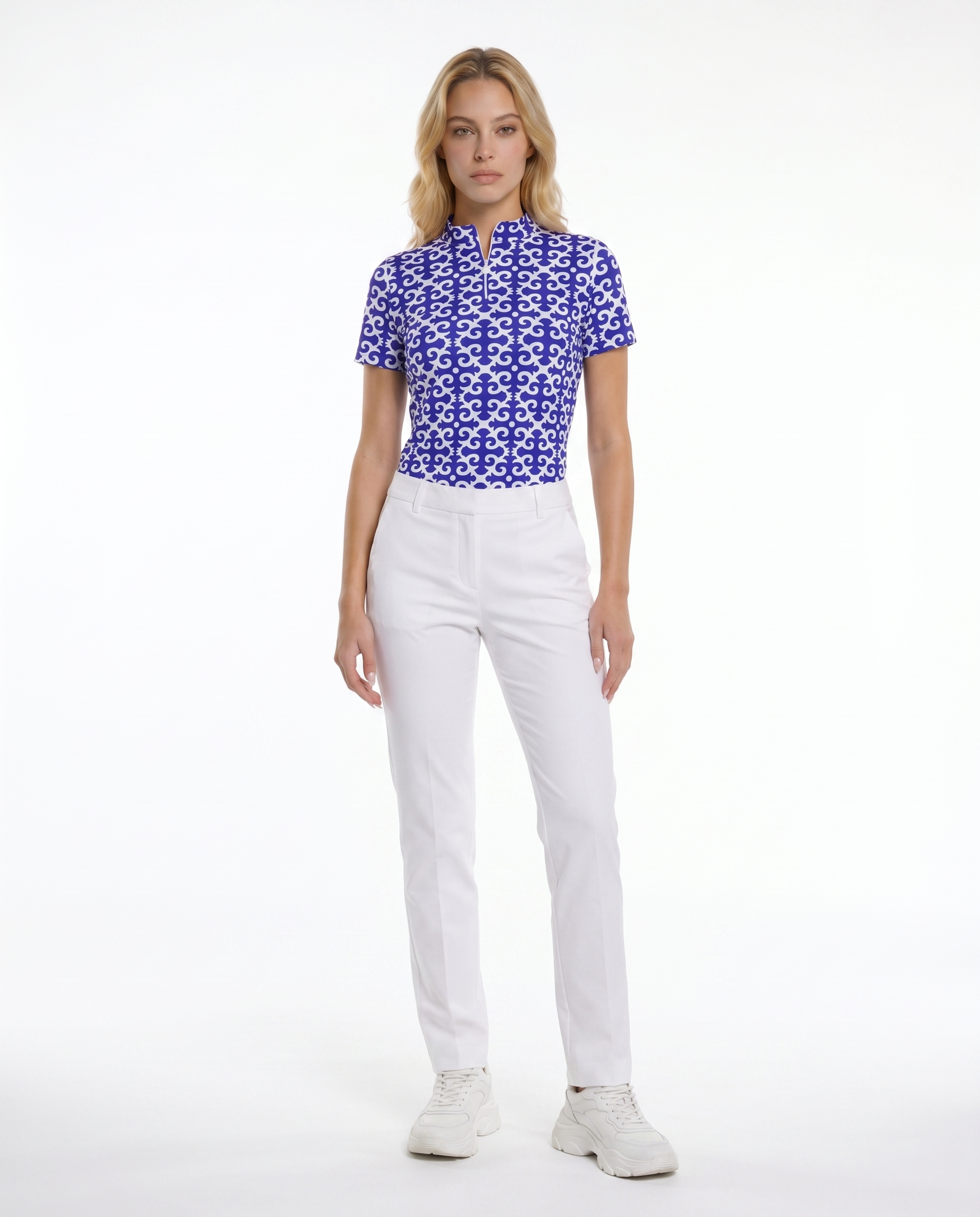 Gazebo Short Sleeve Zip Mock Top 85Z19