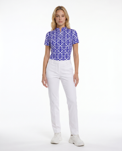 Gazebo Short Sleeve Zip Mock Top 85Z19