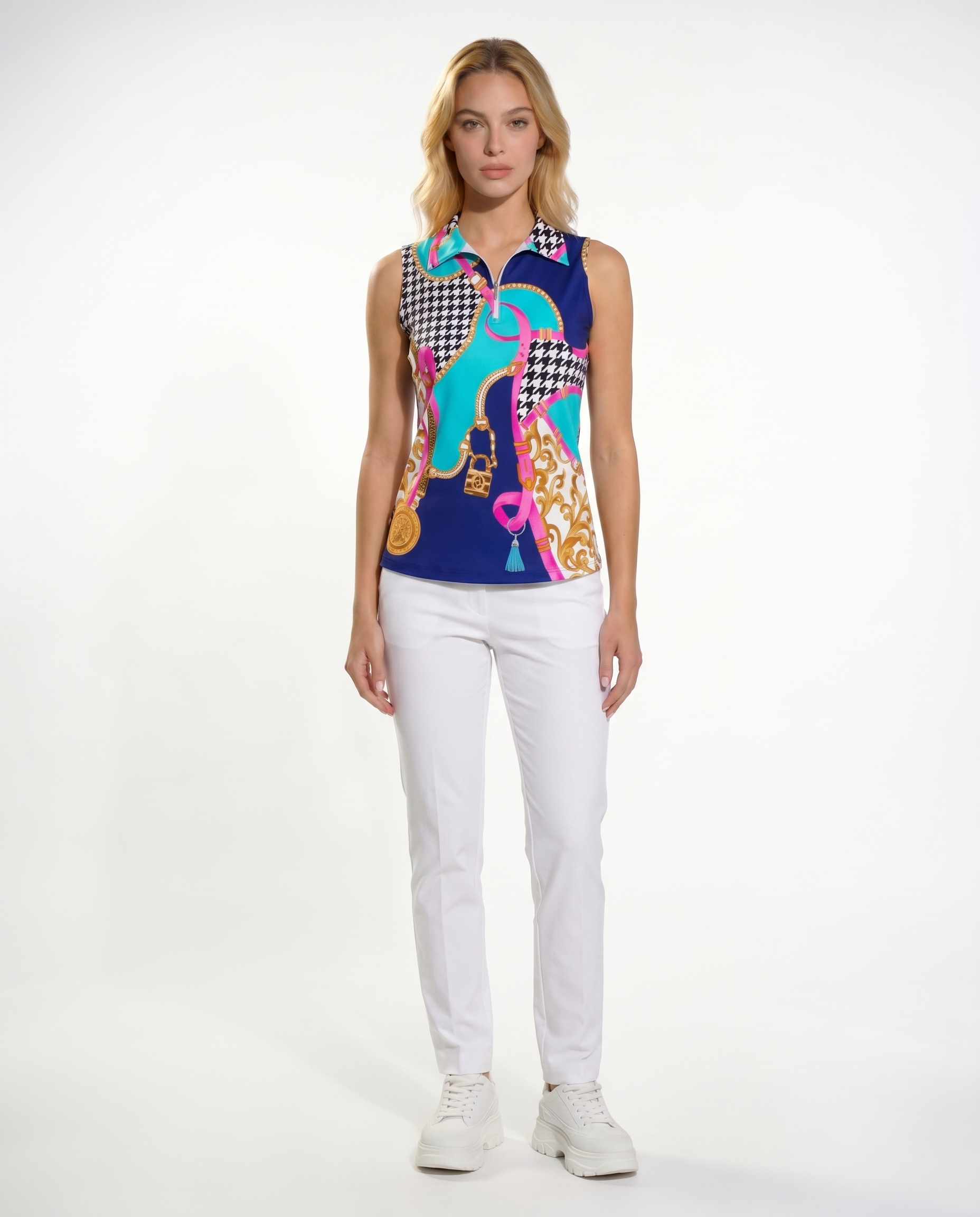 Caress Sleeveless Polo Top 40Z03