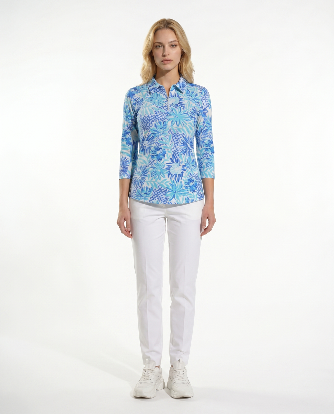 Bella Jardin 3/4 Sleeve Polo Top 48Z25