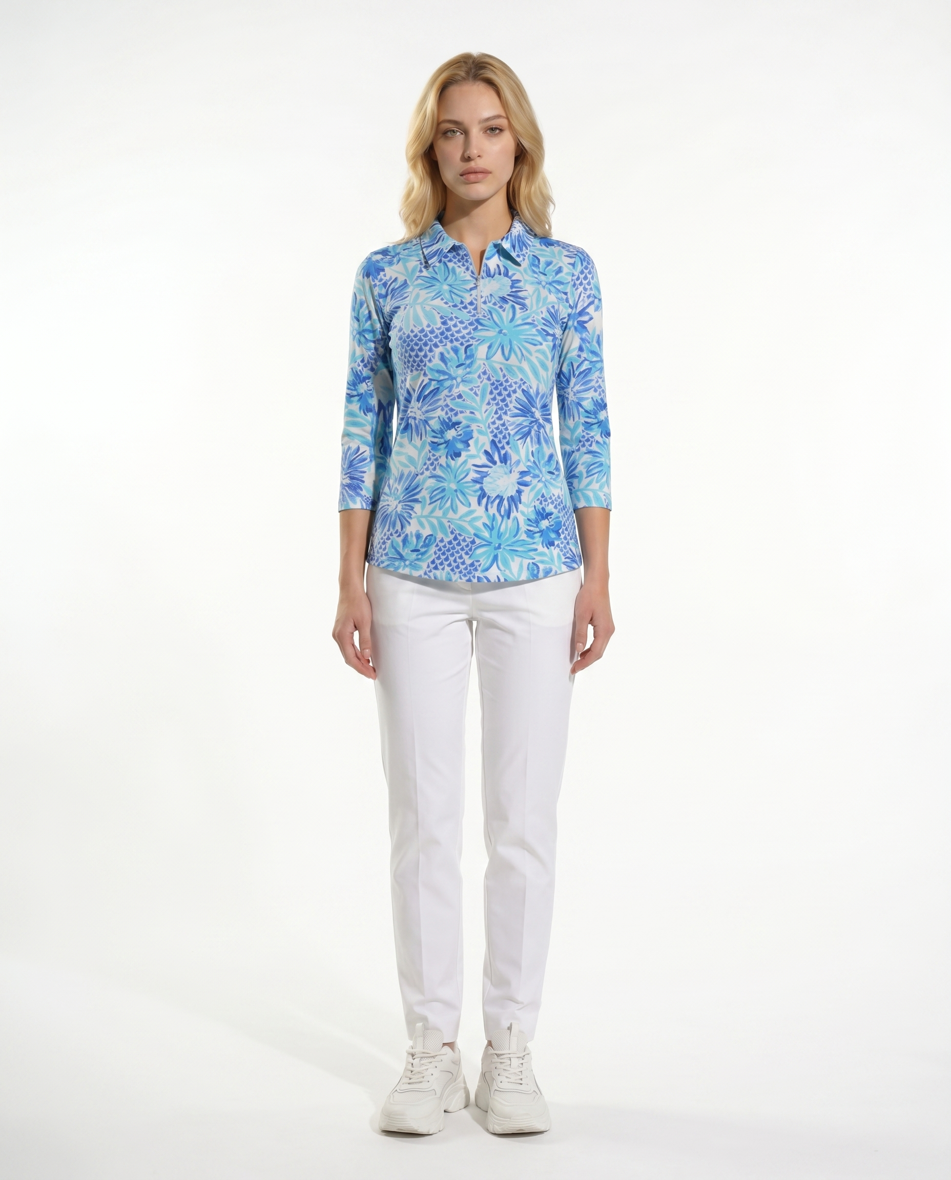 Bella Jardin 3/4 Sleeve Polo Top 48Z25