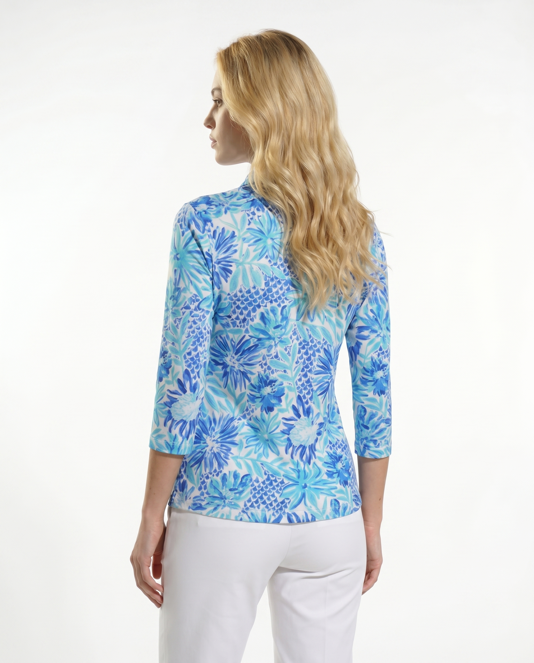 Bella Jardin 3/4 Sleeve Polo Top 48Z25