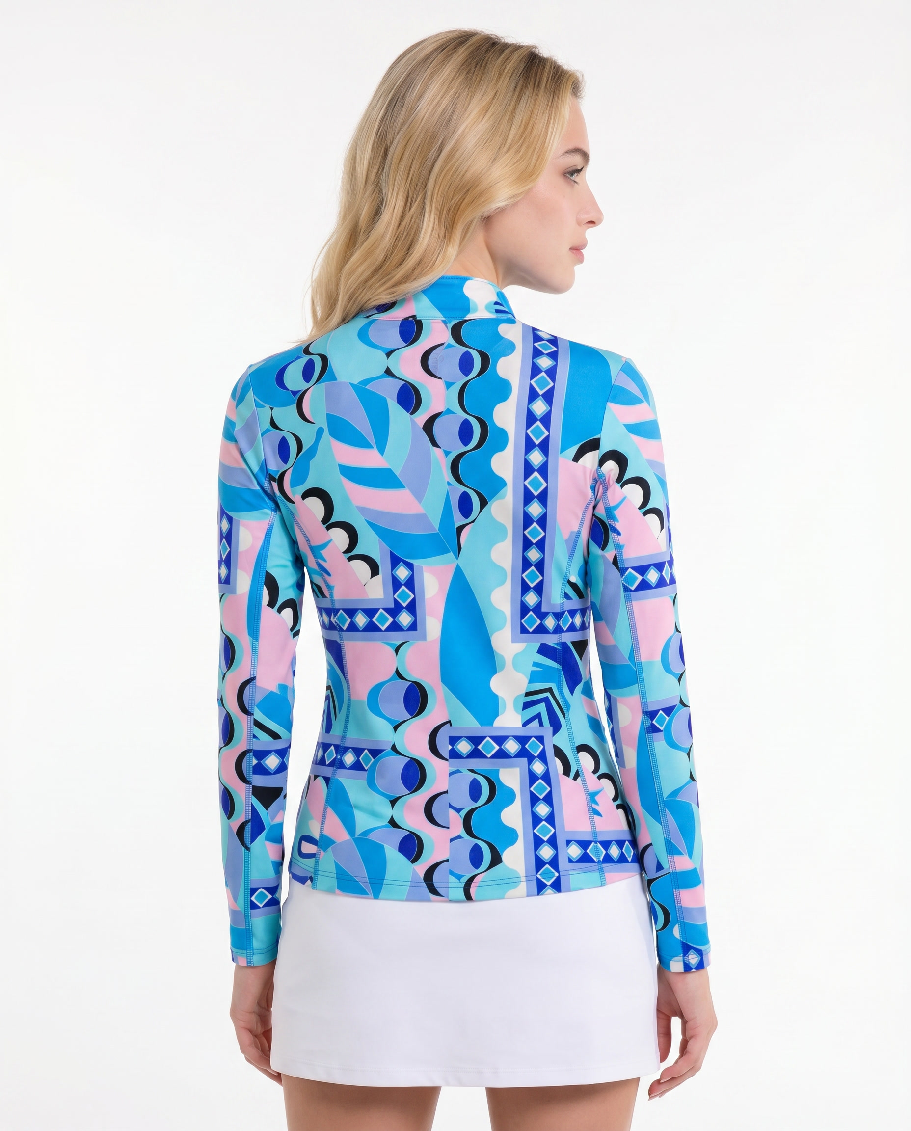 Salees Long Sleeve Zip Mock Top 86Z28