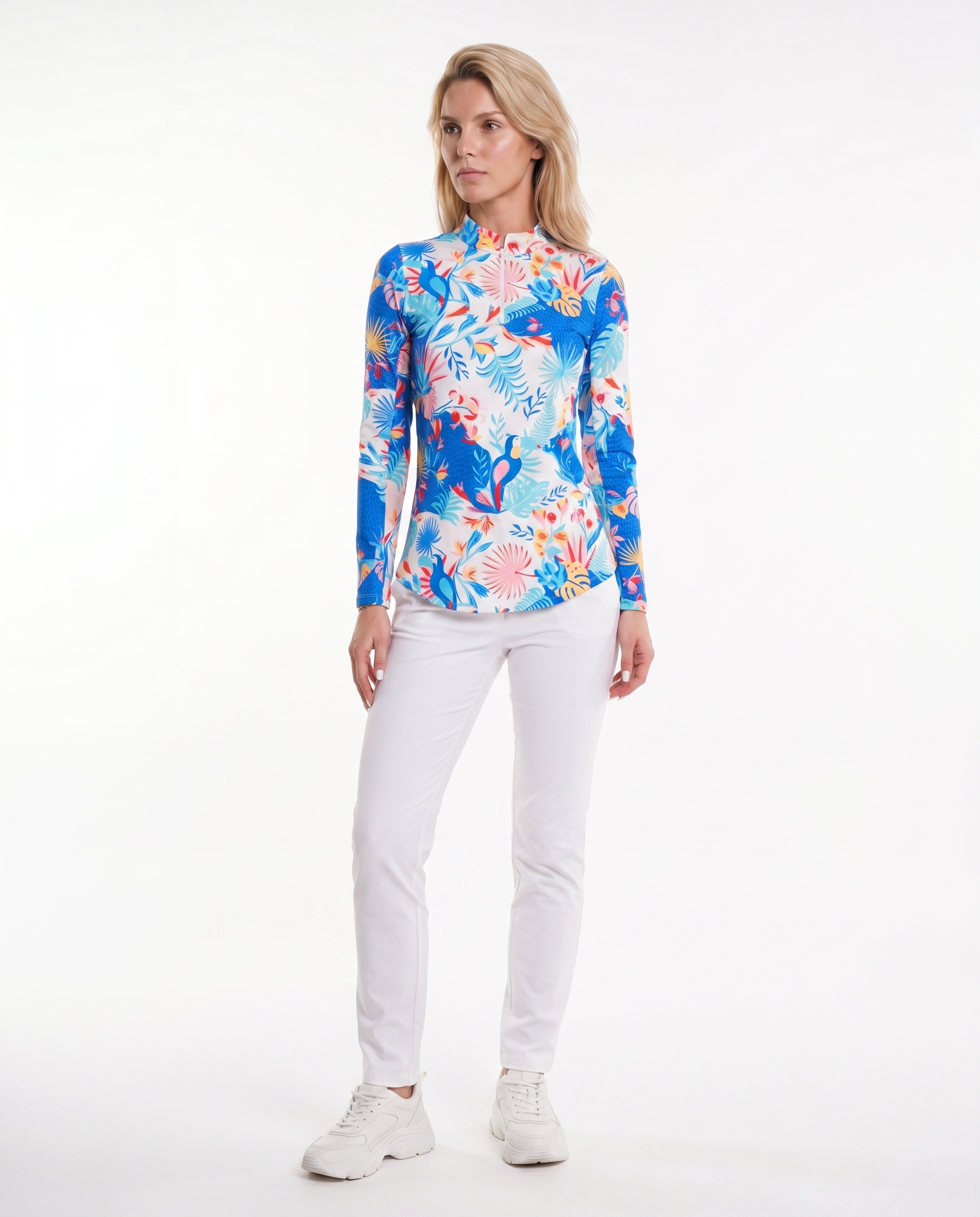 Volare Long Sleeve Zip Mock Top 86Z35