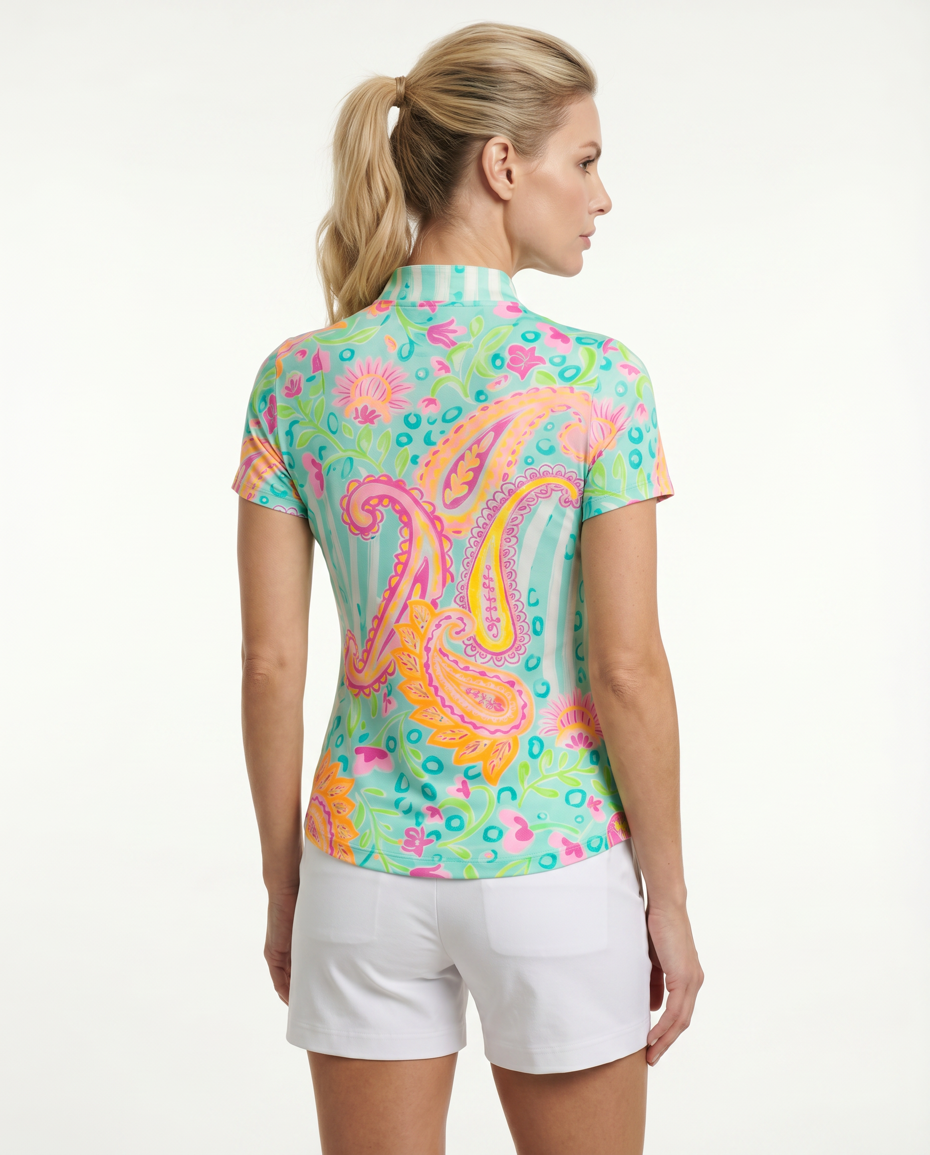 Sweet Caroline Short Sleeve Mock Top 85Z18