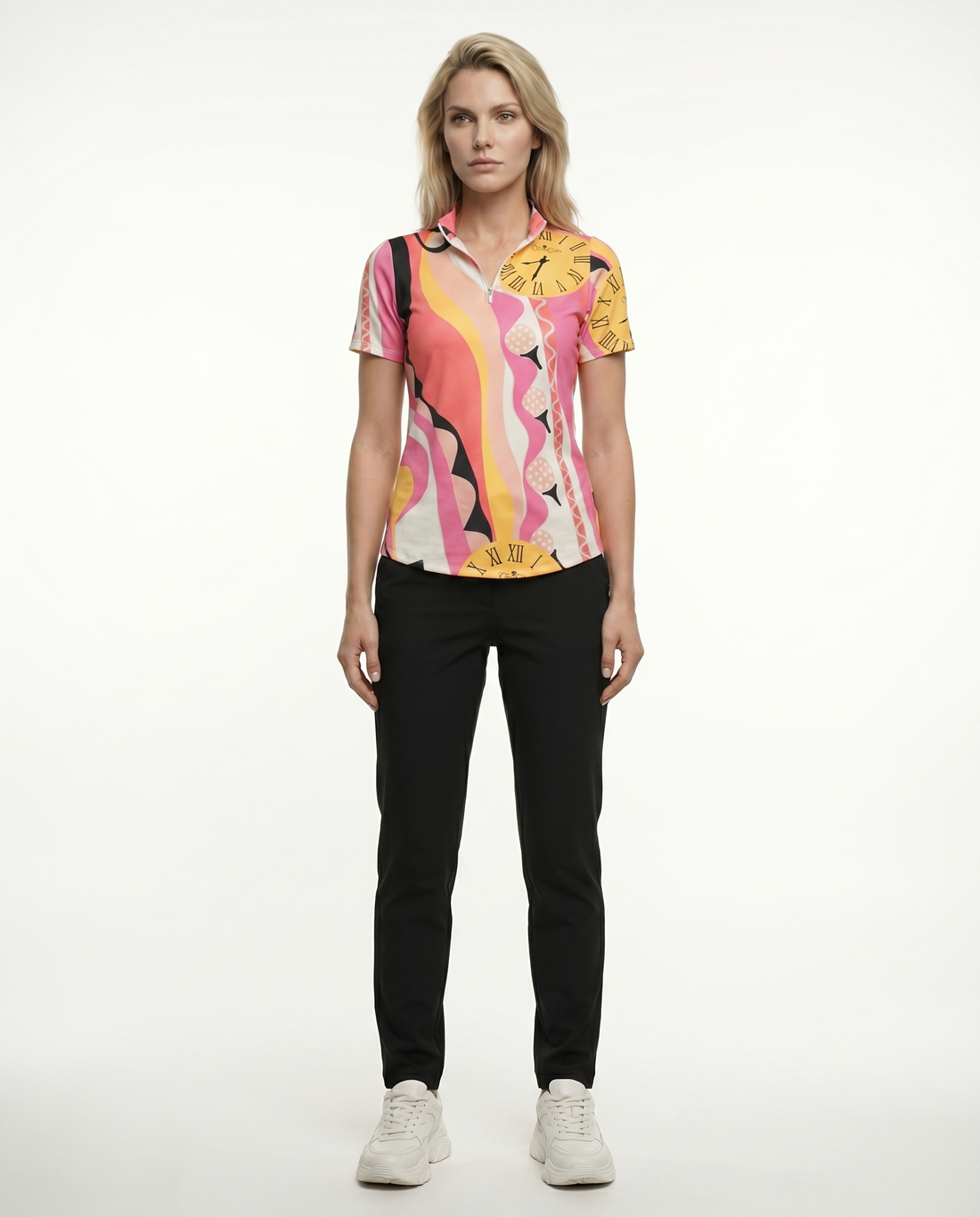 Teetime Short Sleeve Zip Mock Top 85Z05