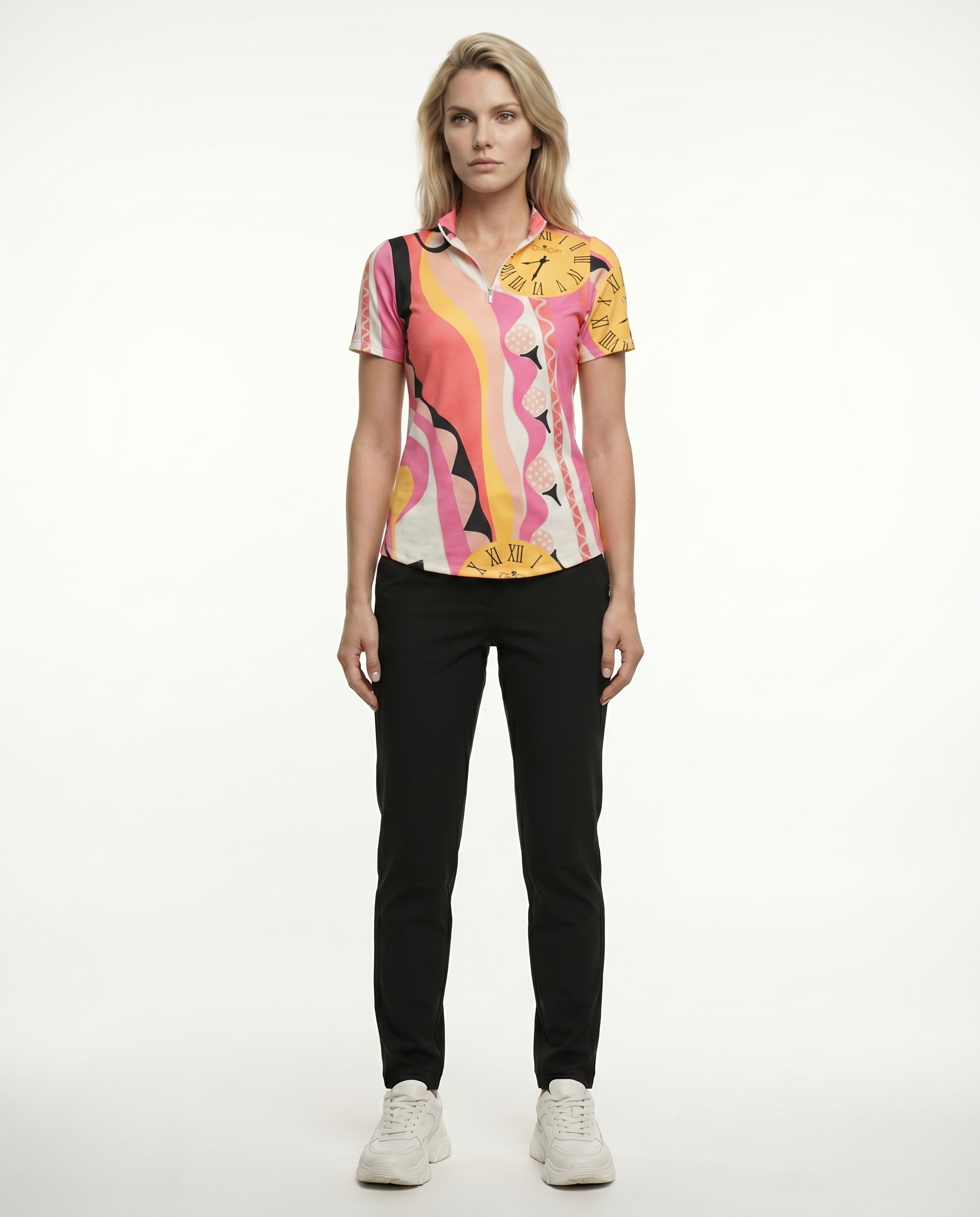 Teetime Short Sleeve Zip Mock Top 85Z05