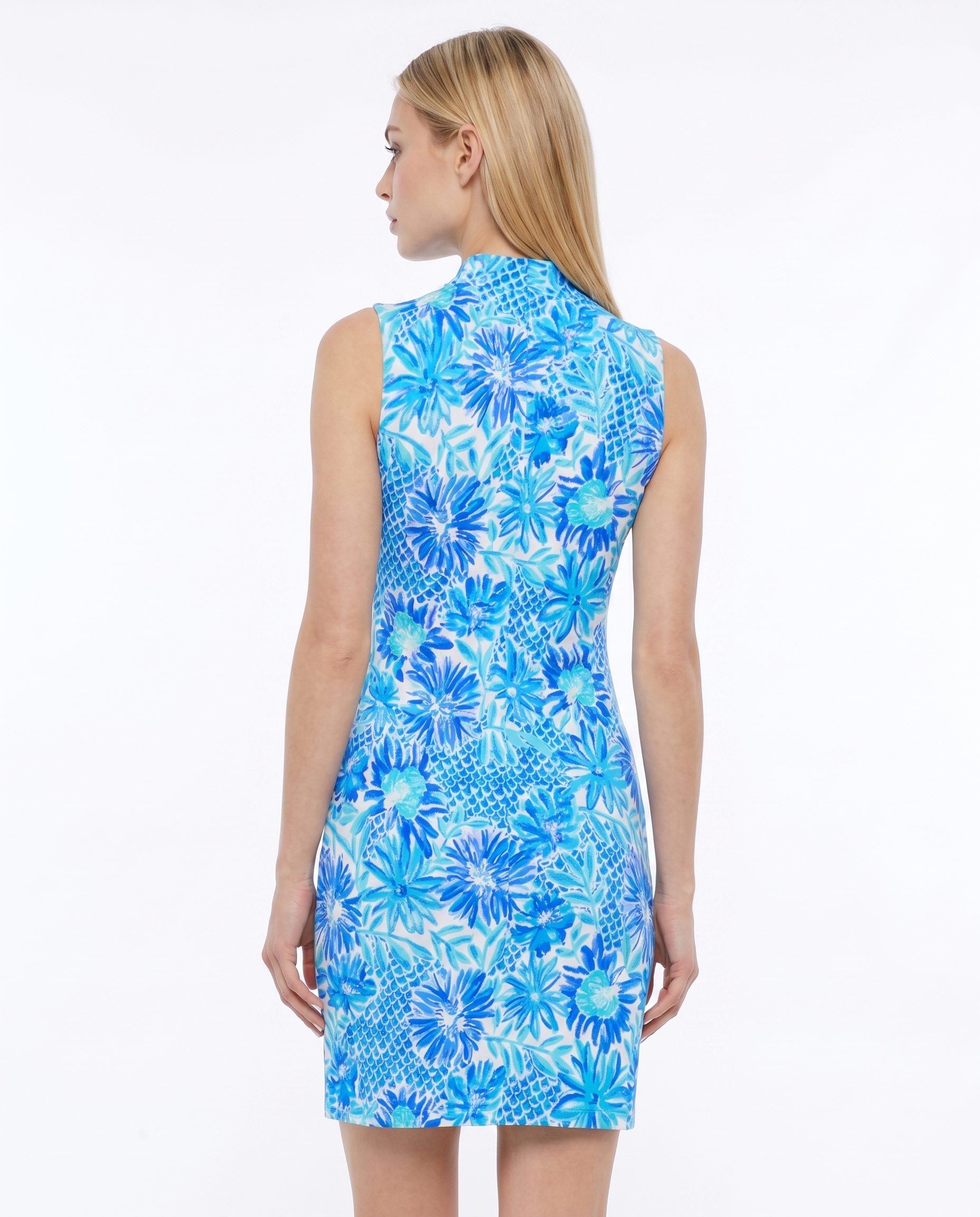 Bella Jardin Sleeveless Mock Neck Dress W/Pocket 59Z25