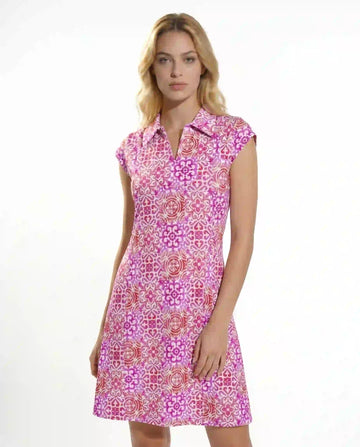 Milano Bar Polo Neck Cap Sleeve Polo Dress W/Pocket 67Z27