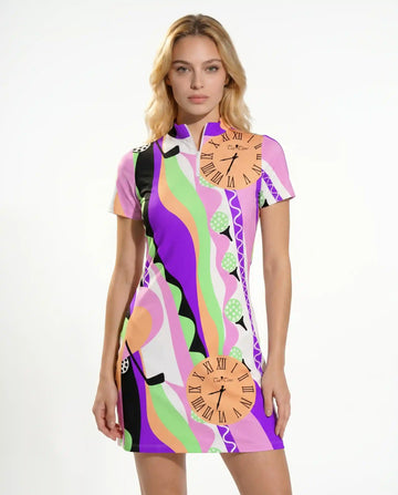 Teetime Mock Neck Half Sleeve Dress 58Z05