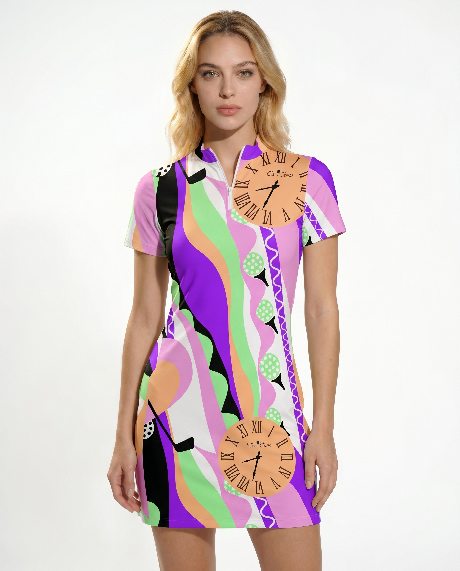 Teetime Mock Neck Half Sleeve Dress 58Z05