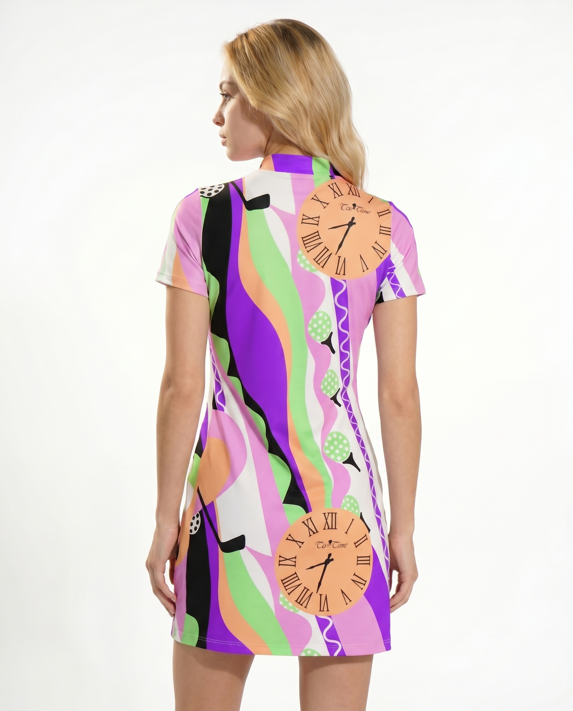 Teetime Mock Neck Half Sleeve Dress 58Z05