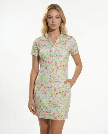 Cheers Mock Neck Half Sleeve Dress 58Z42