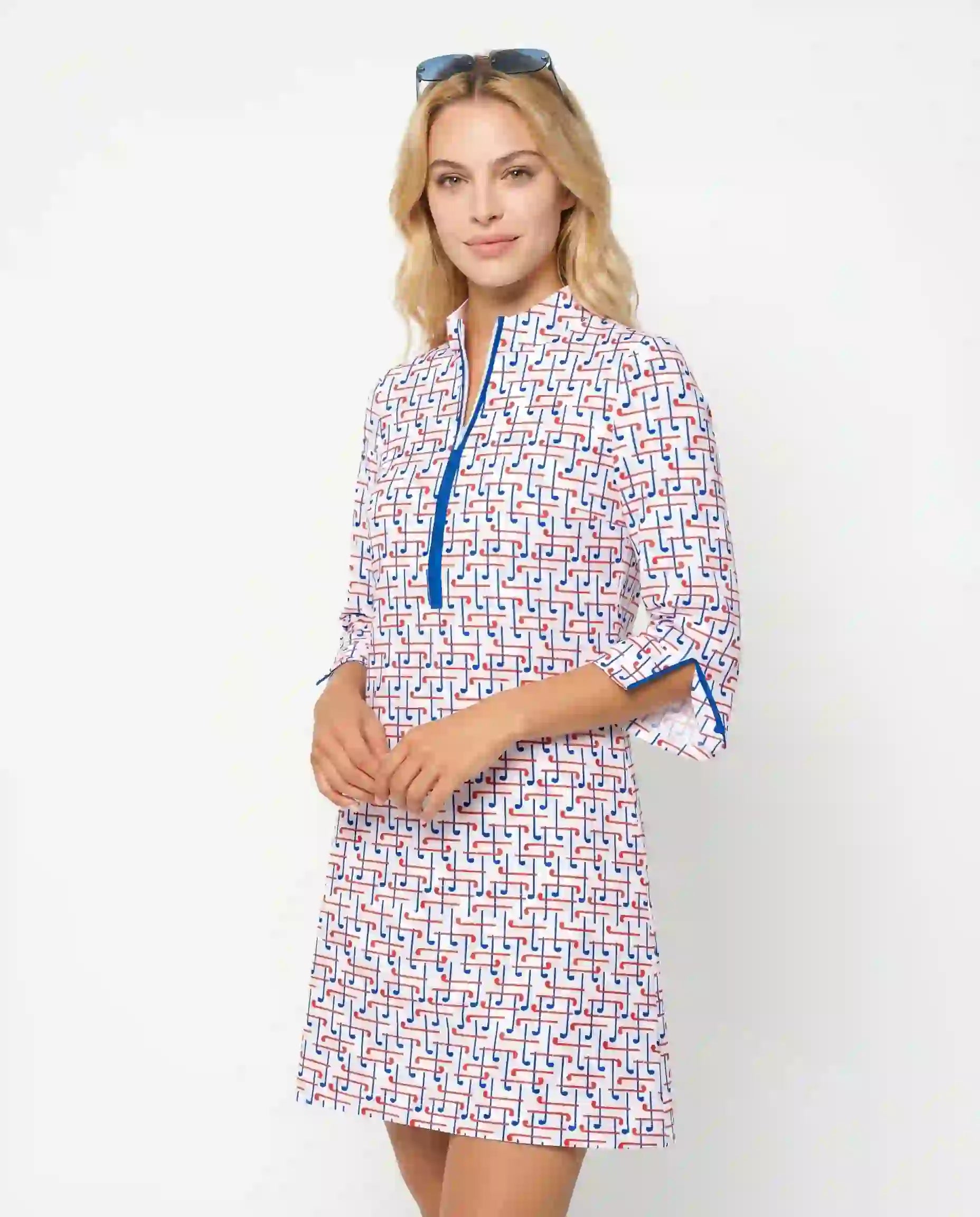 Pro Club 3/4 SLIT SLEEVES PIPING PORTRAIT NECKLINE & MOCK ZIP COLLAR 50Z52