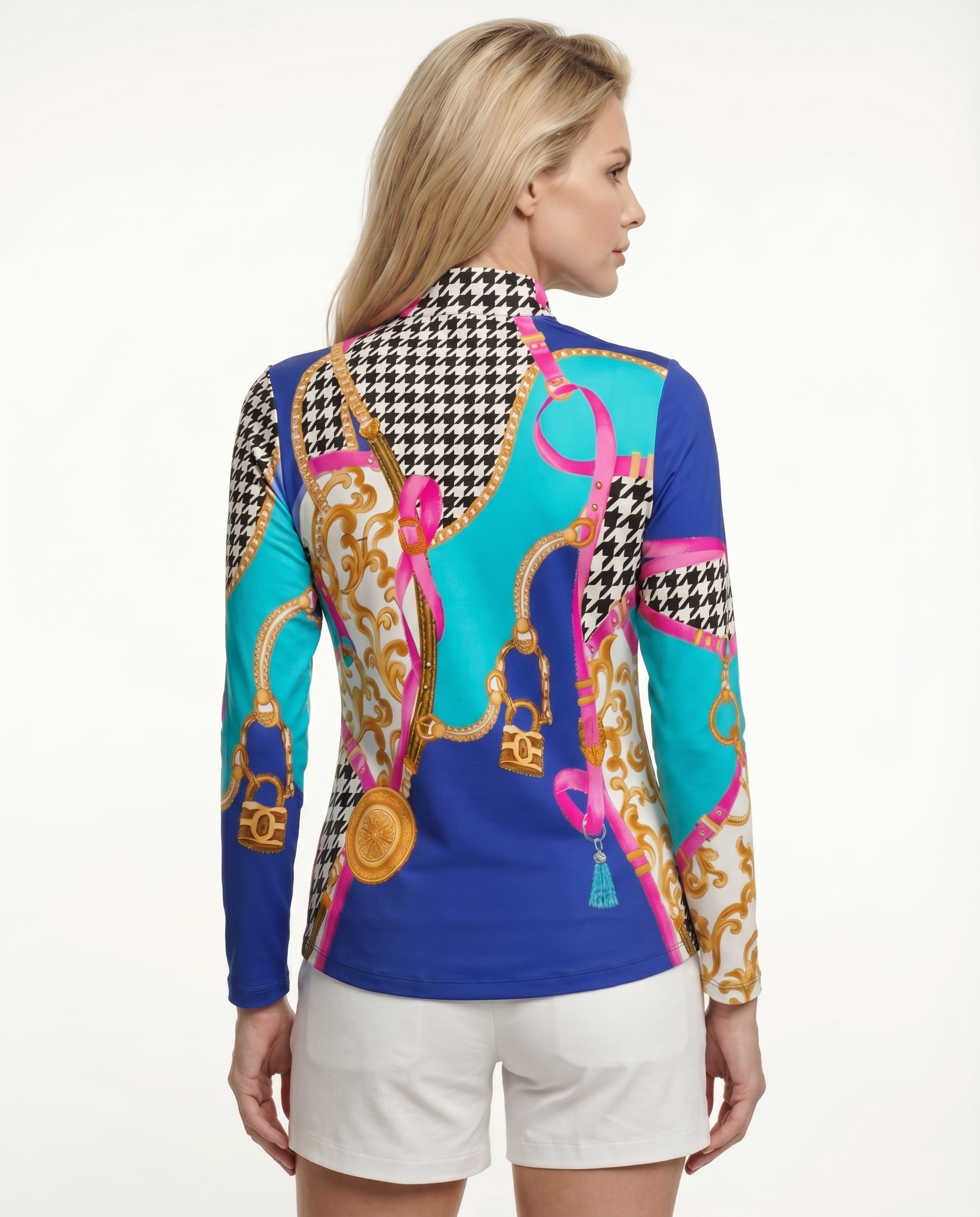 Caress Long Sleeve Zip Mock Top 86Z03
