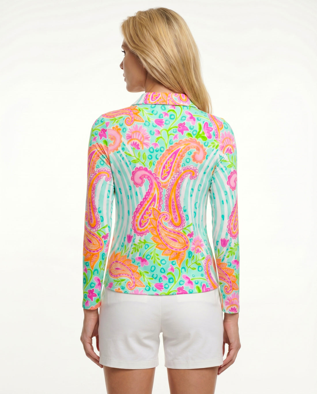Sweet Caroline Long Sleeve Polo Top 84Z18