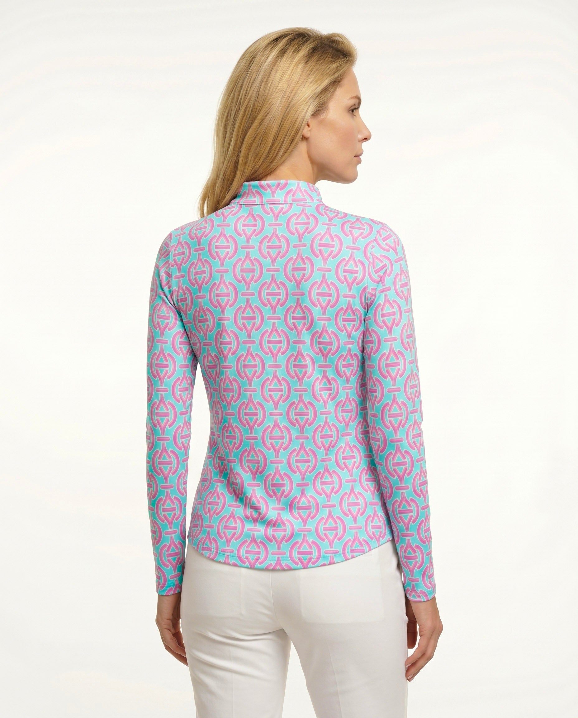 Victory V Long Sleeve Zip Mock Top 86Z31