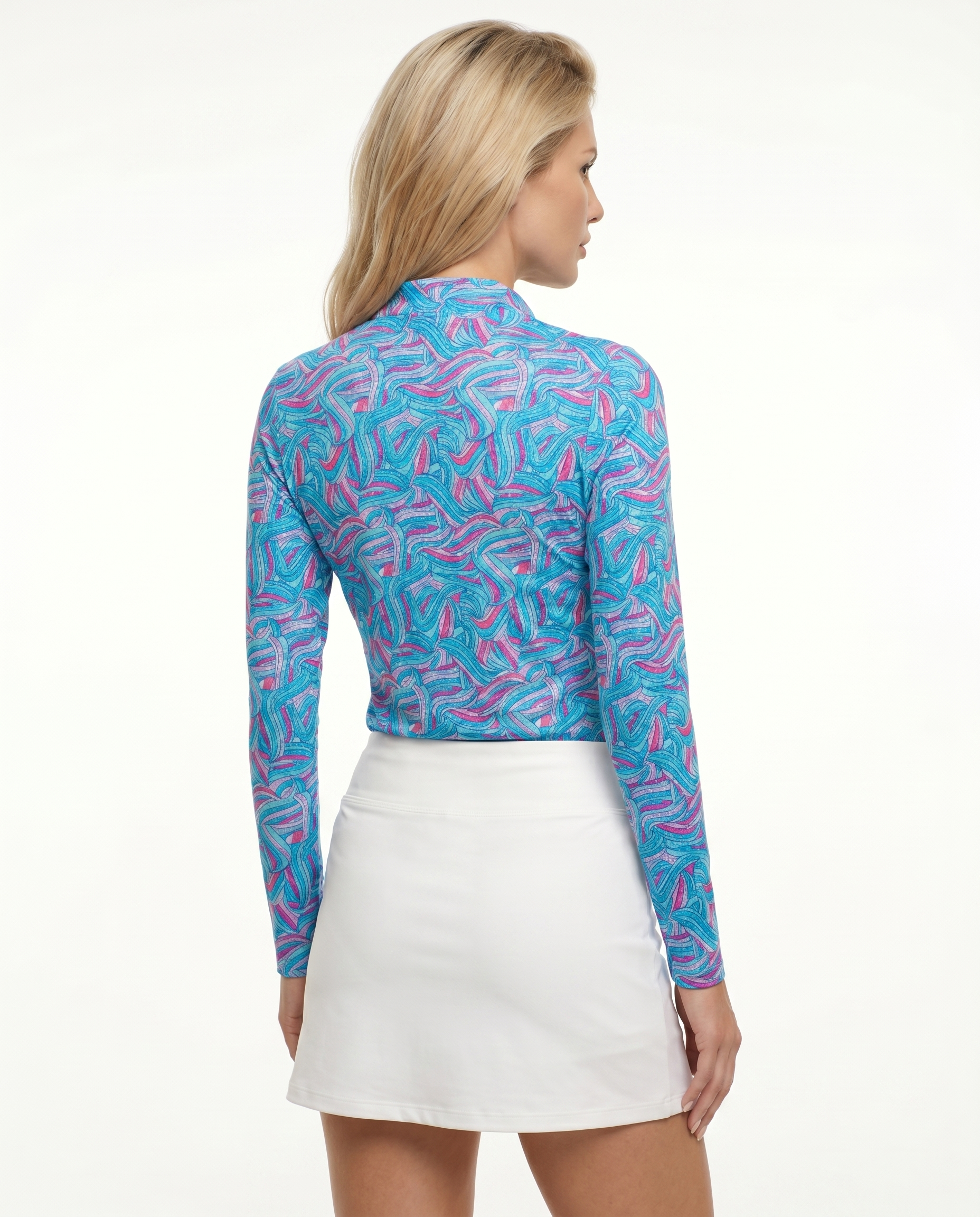 Pleasure Long Sleeve Zip Mock Top 86Z45