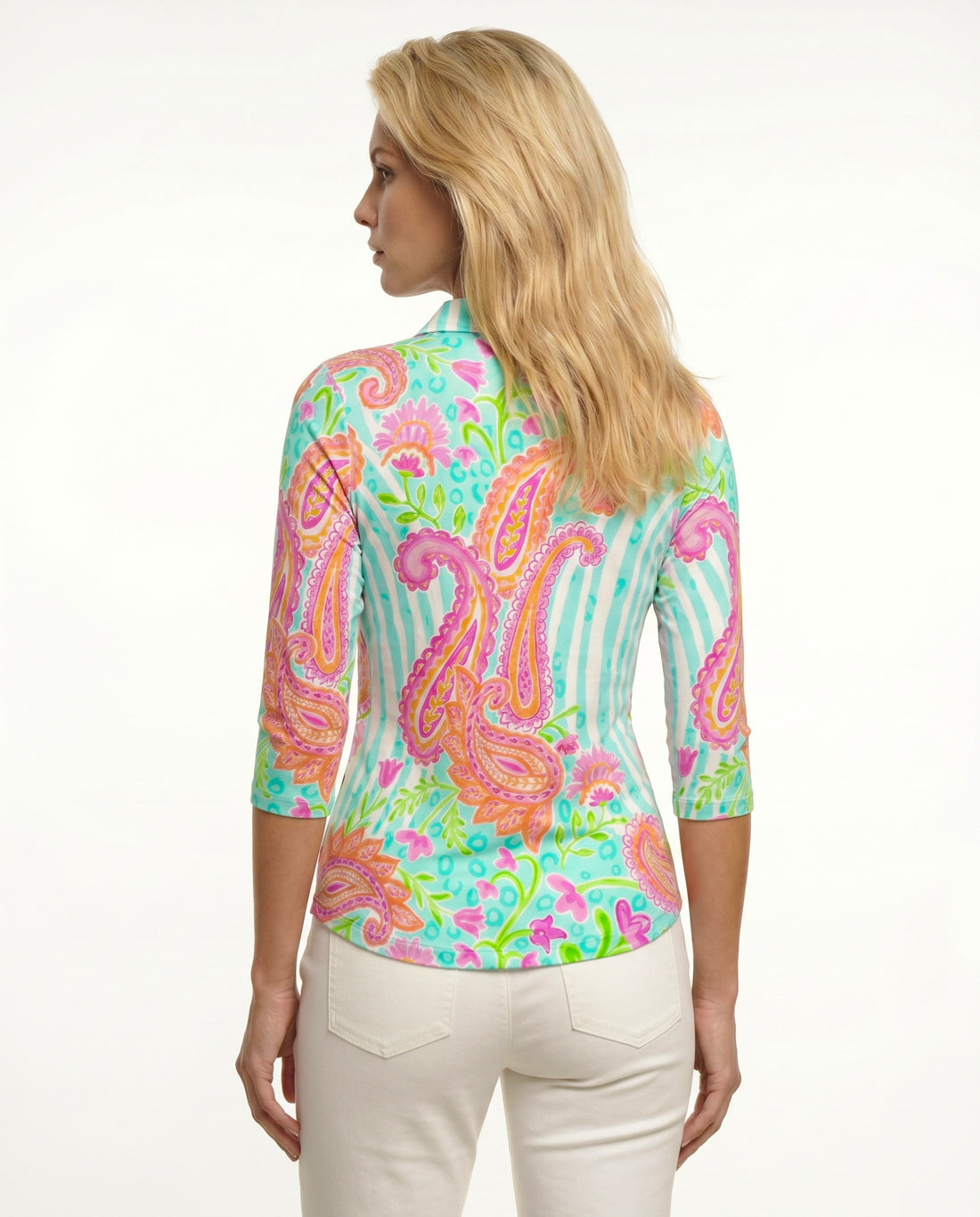 Sweet Caroline 3/4 Sleeve Polo Top 48Z18