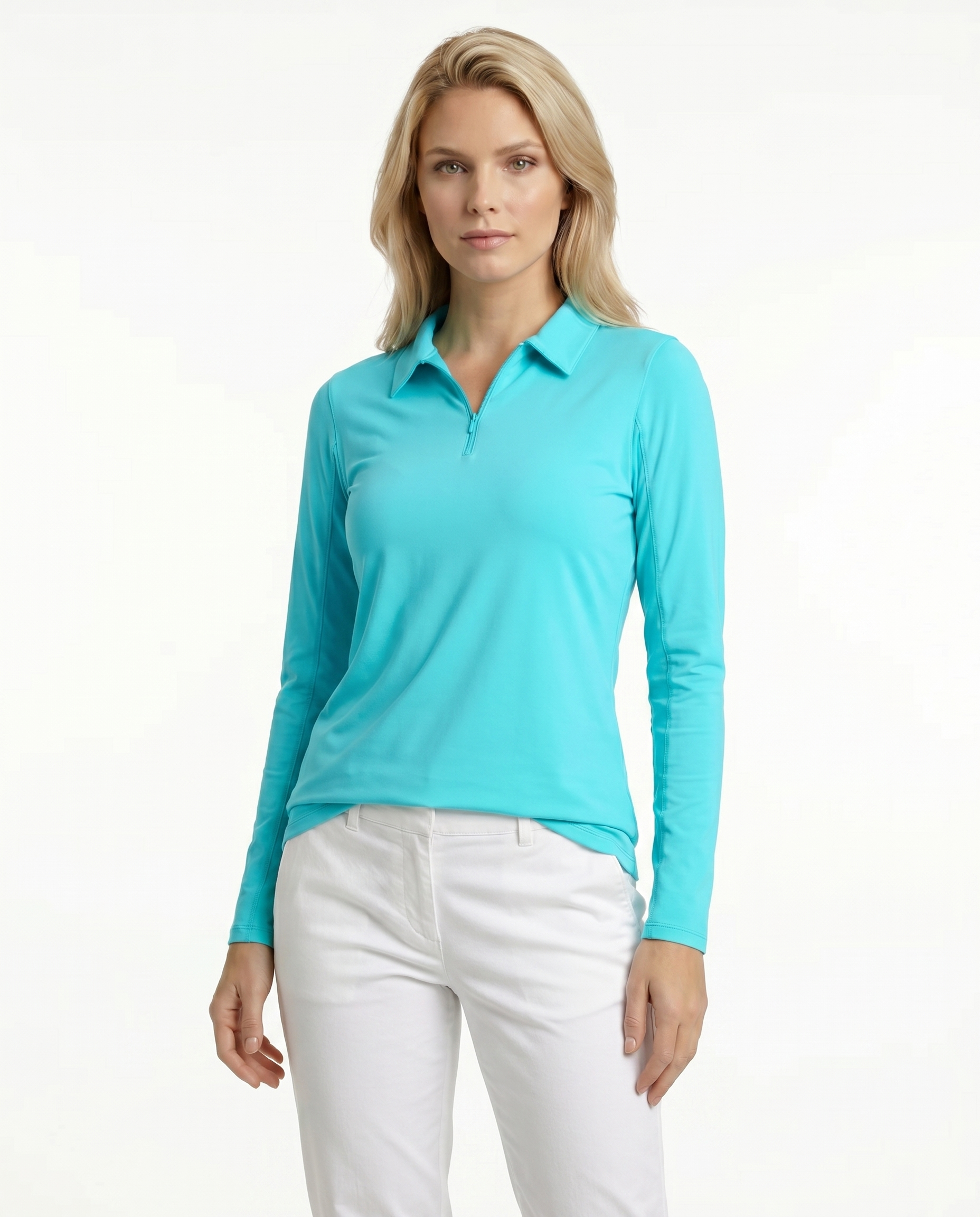 Solid Long Sleeve Polo Top 8400 – Famazee