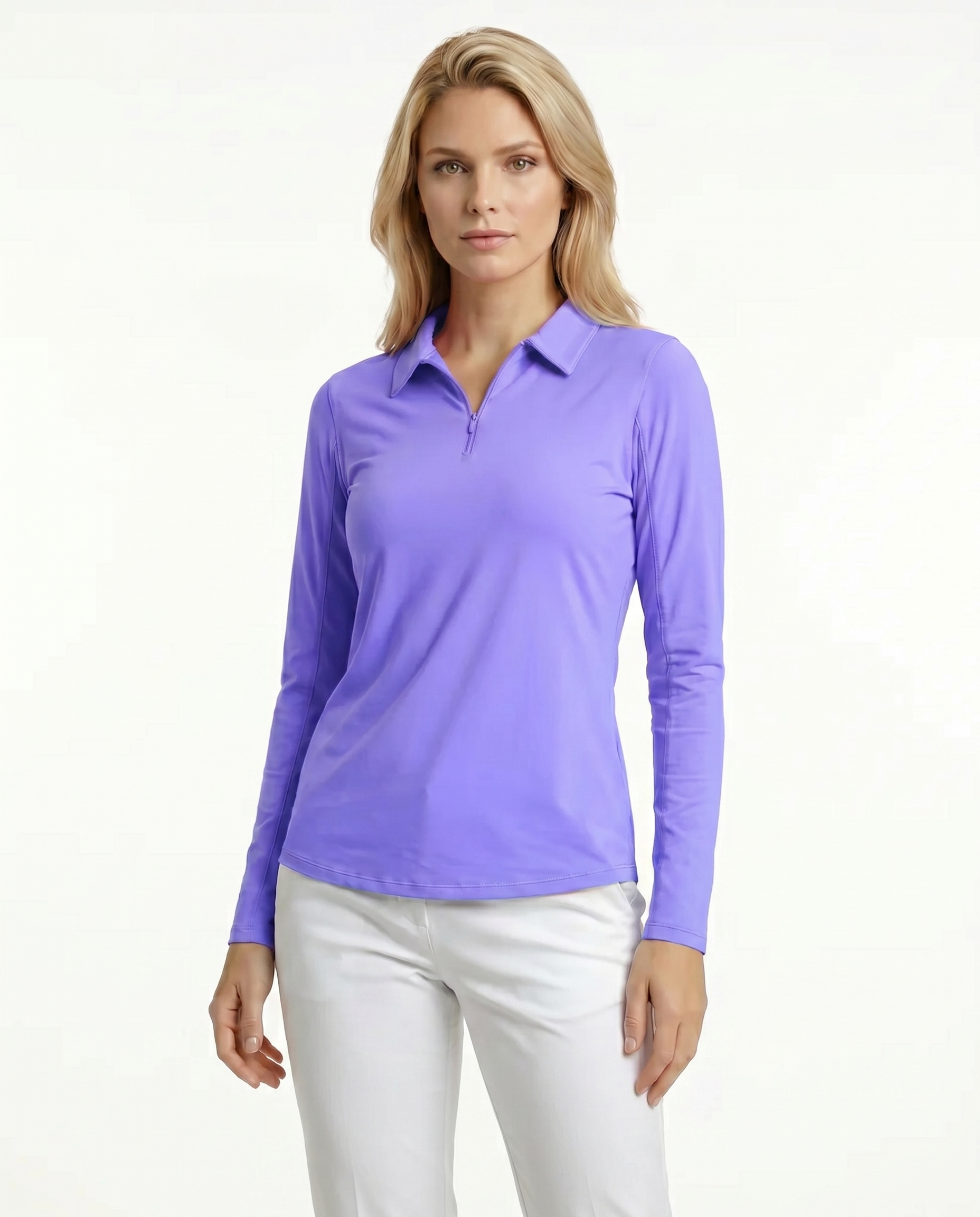 Solid Long Sleeve Polo Top 8400 – Famazee