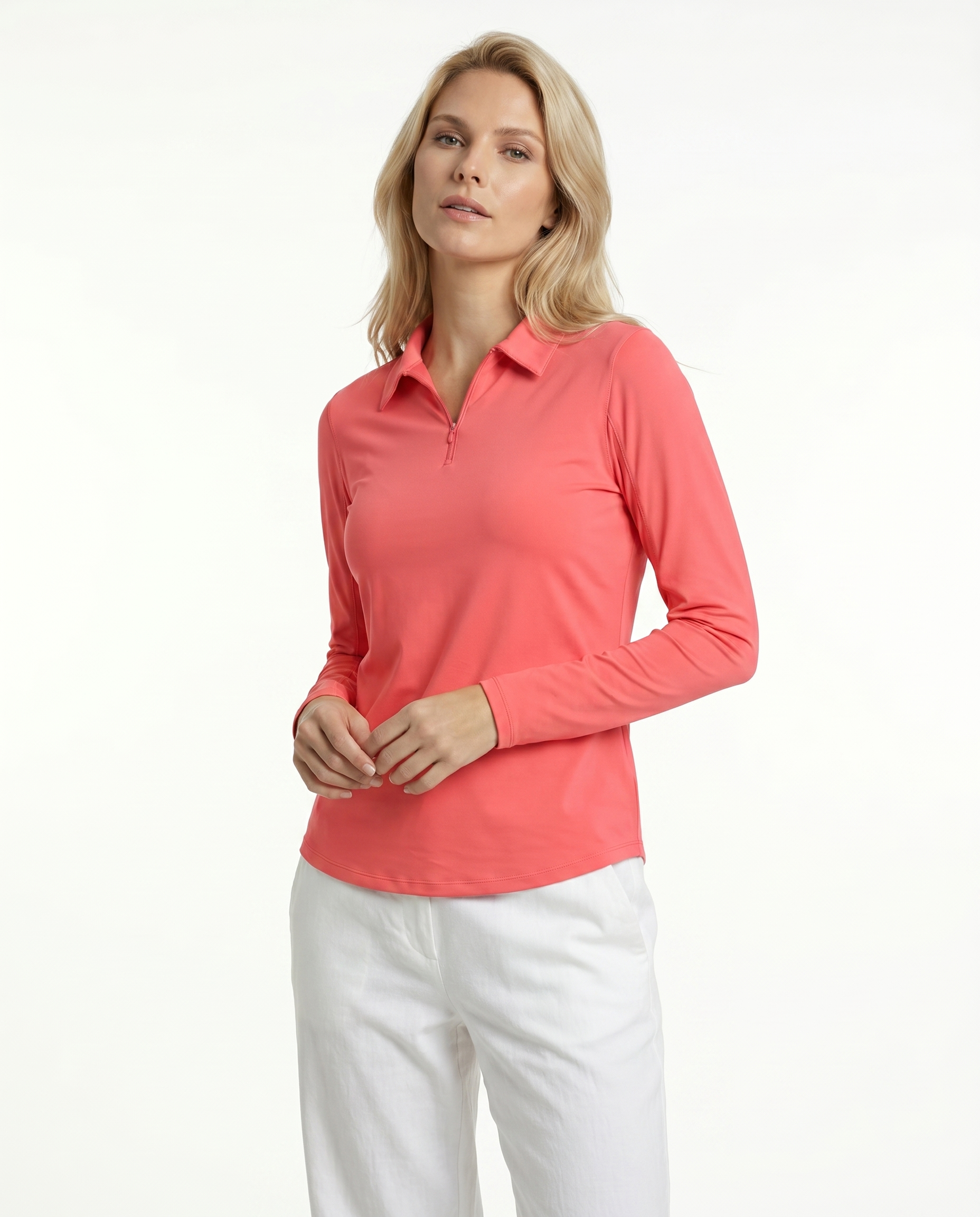 Solid Long Sleeve Polo Top 8400 – Famazee